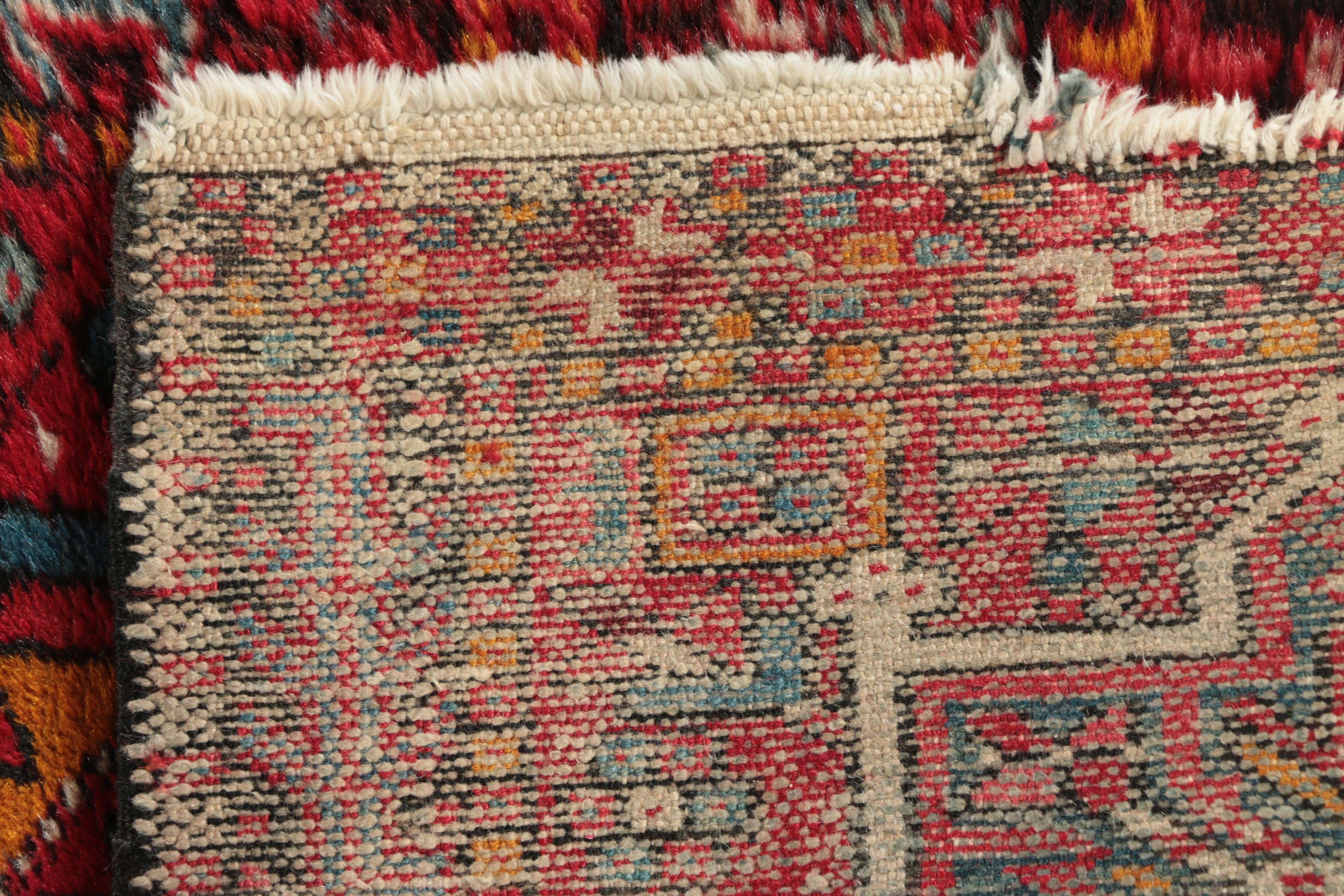 Hand-Knotted Persian Lamberan Heriz Wool Carpet Runner