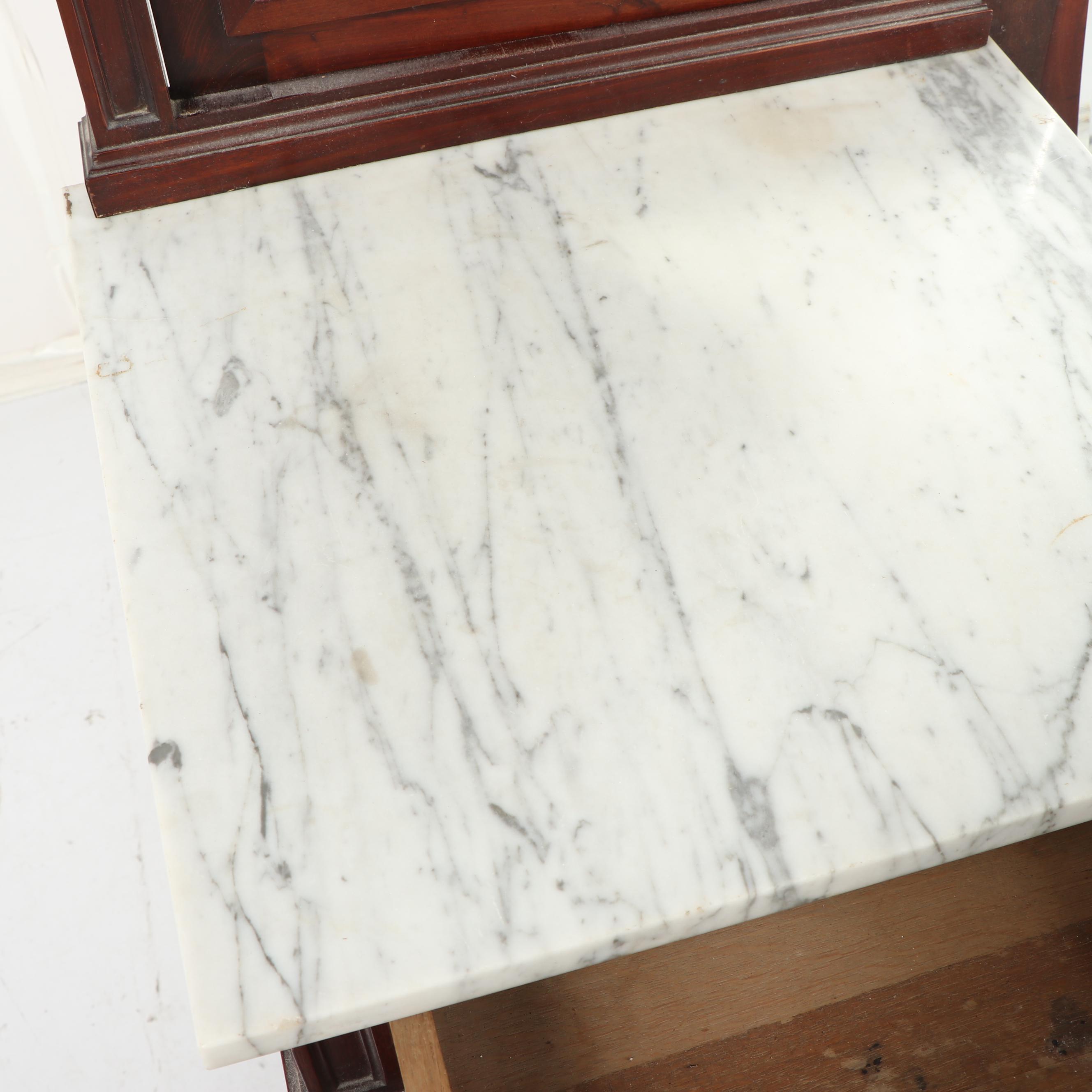 Late Victorian Mahogany and Marble Vanity, Mid 19th Century