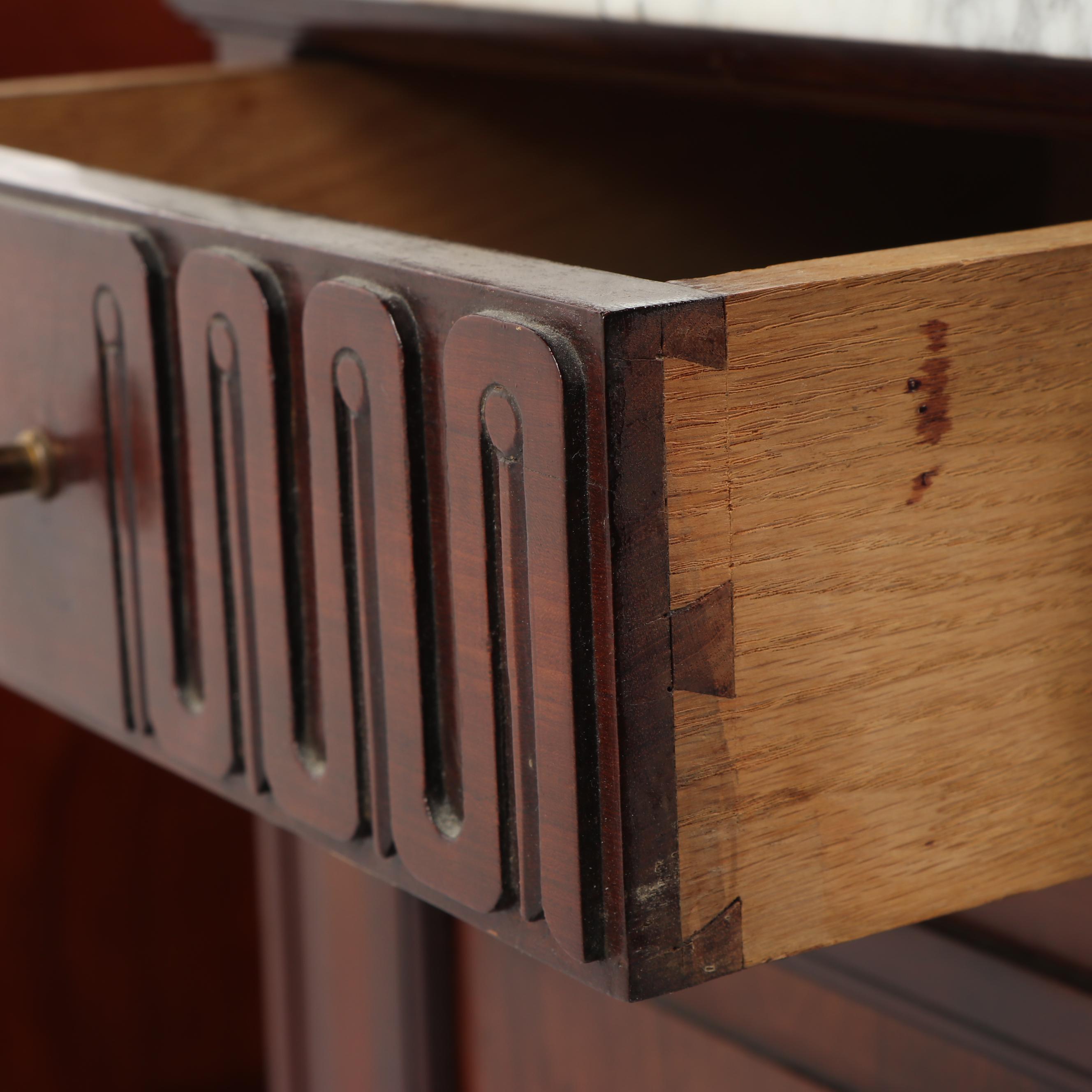 Late Victorian Mahogany and Marble Vanity, Mid 19th Century