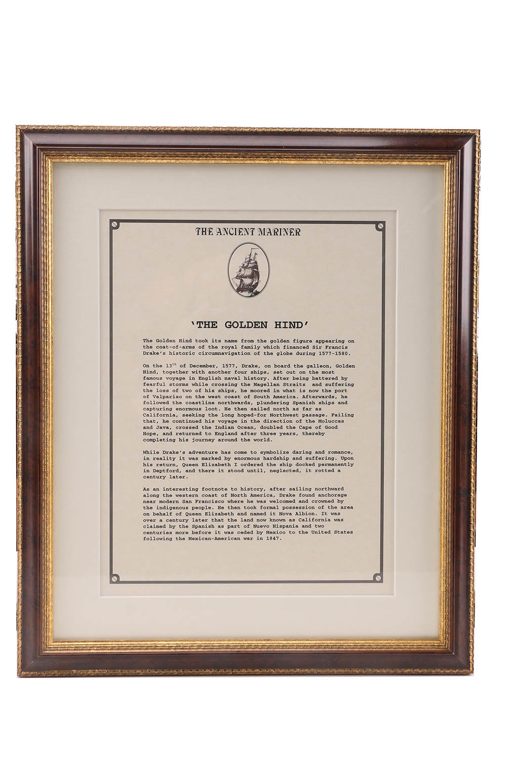 Mamoli Golden Hind 1577 Wooden Ship Model