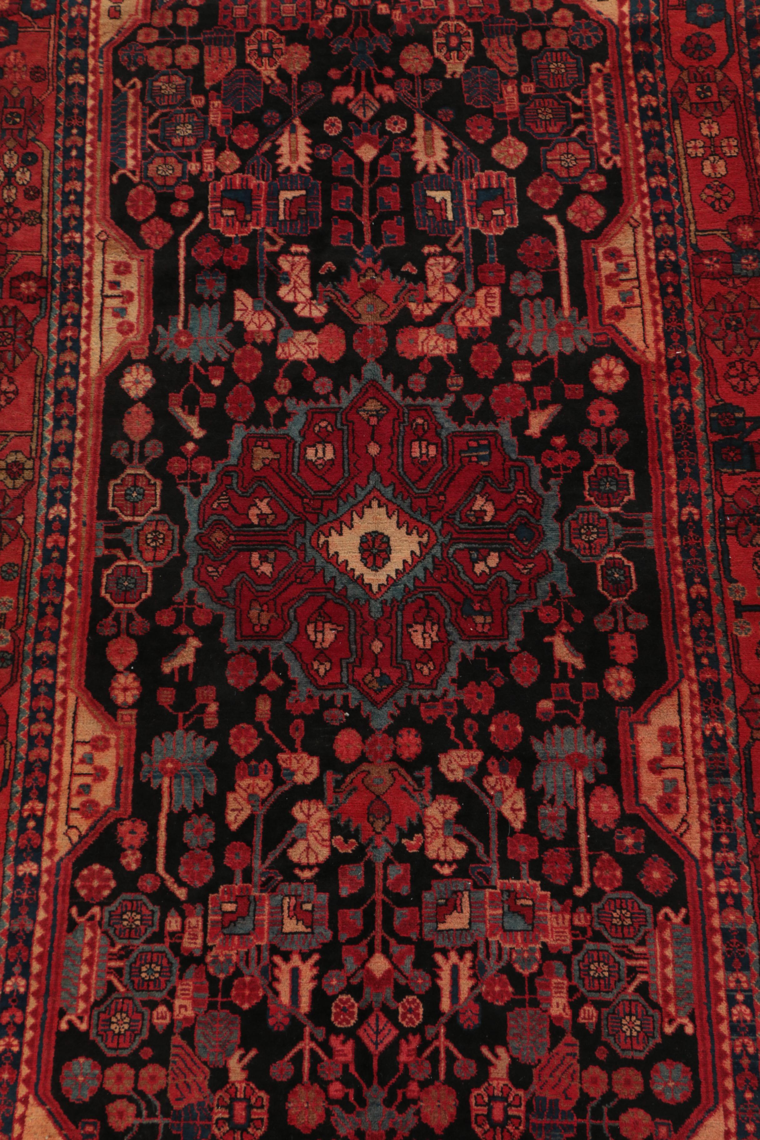 Hand-Knotted Inscribed Persian Nahavand Wool Long Rug