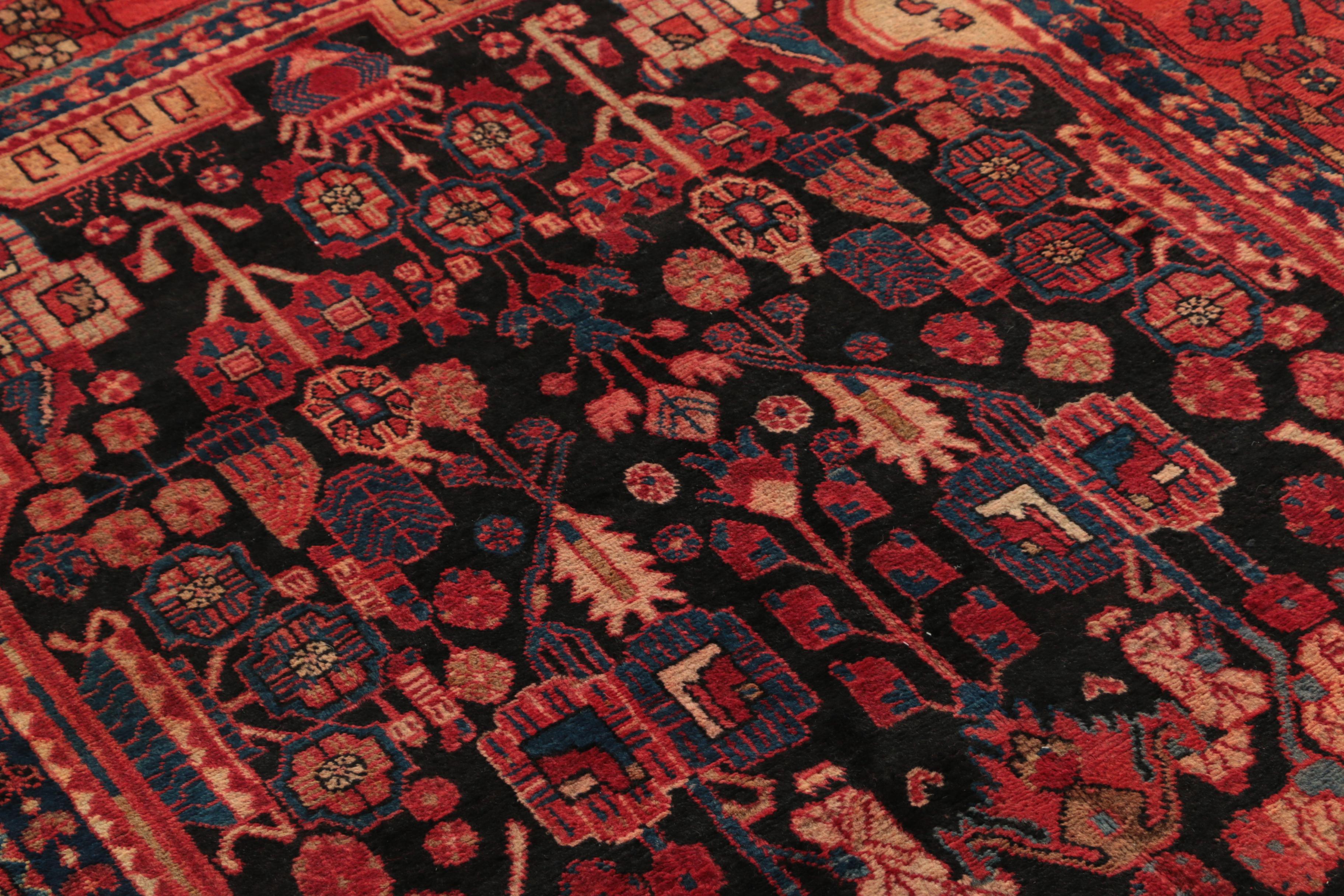 Hand-Knotted Inscribed Persian Nahavand Wool Long Rug