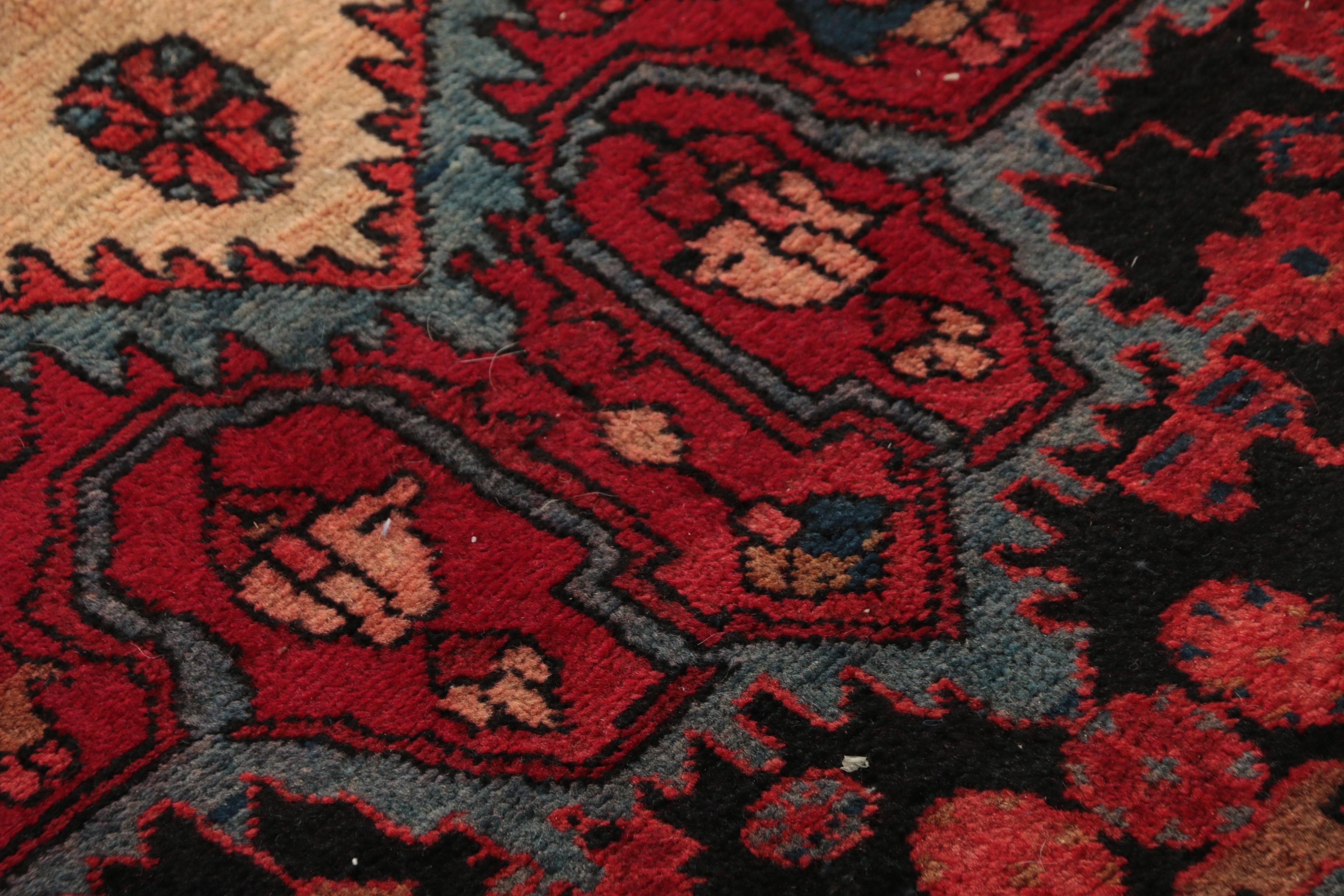 Hand-Knotted Inscribed Persian Nahavand Wool Long Rug