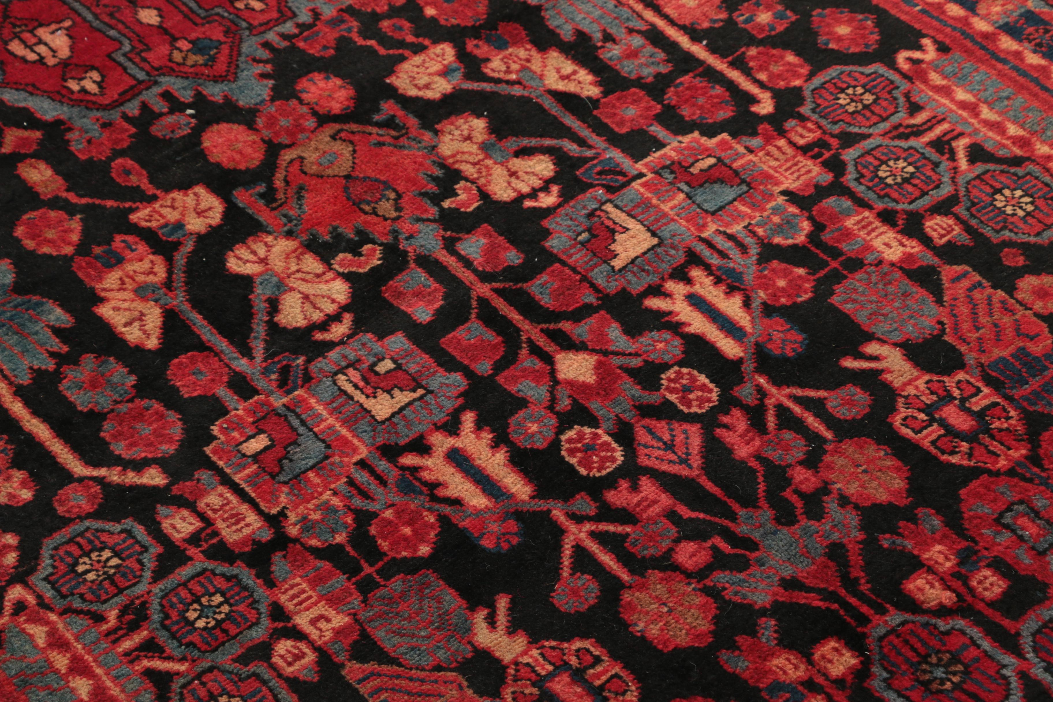 Hand-Knotted Inscribed Persian Nahavand Wool Long Rug