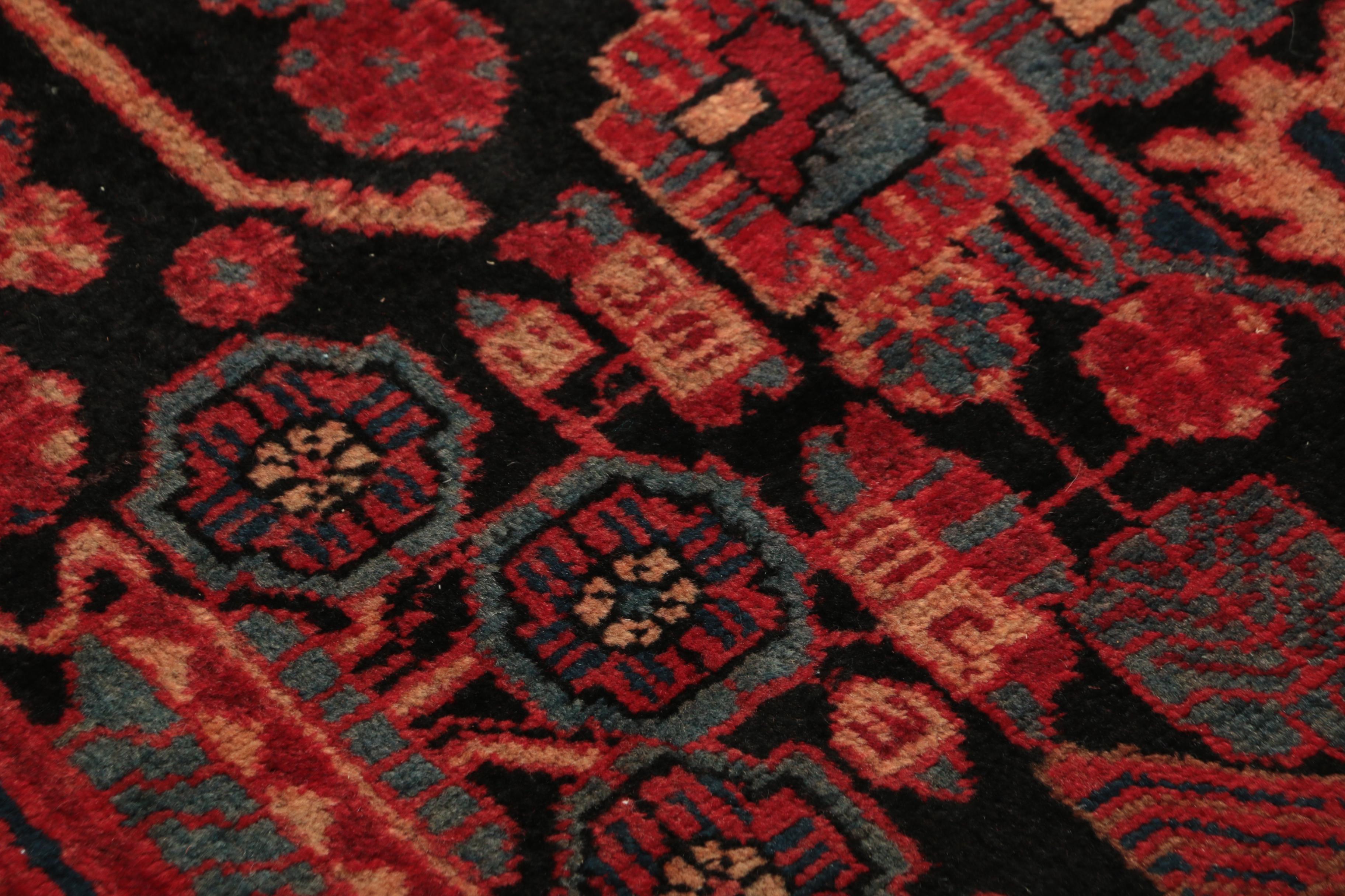 Hand-Knotted Inscribed Persian Nahavand Wool Long Rug