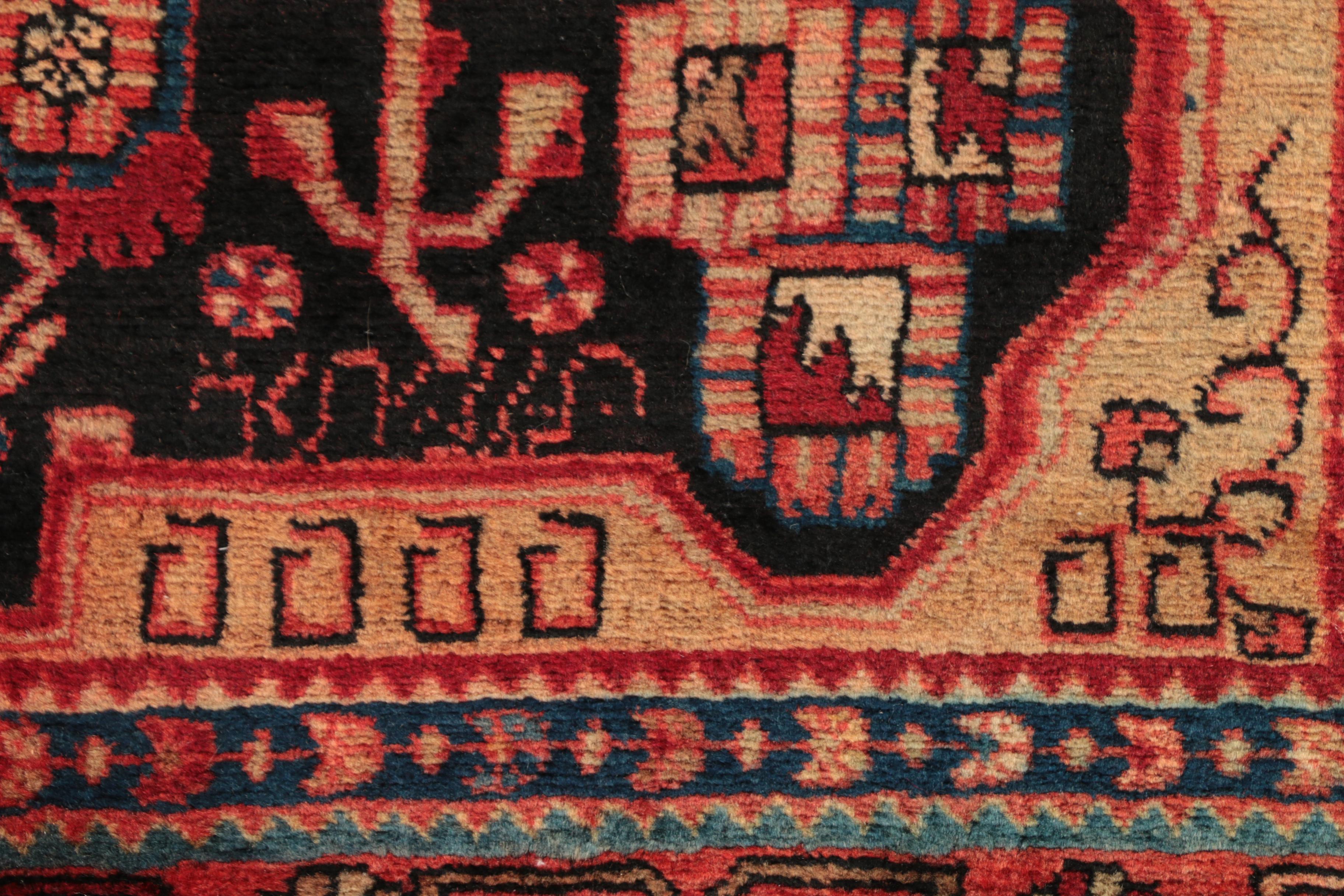 Hand-Knotted Inscribed Persian Nahavand Wool Long Rug
