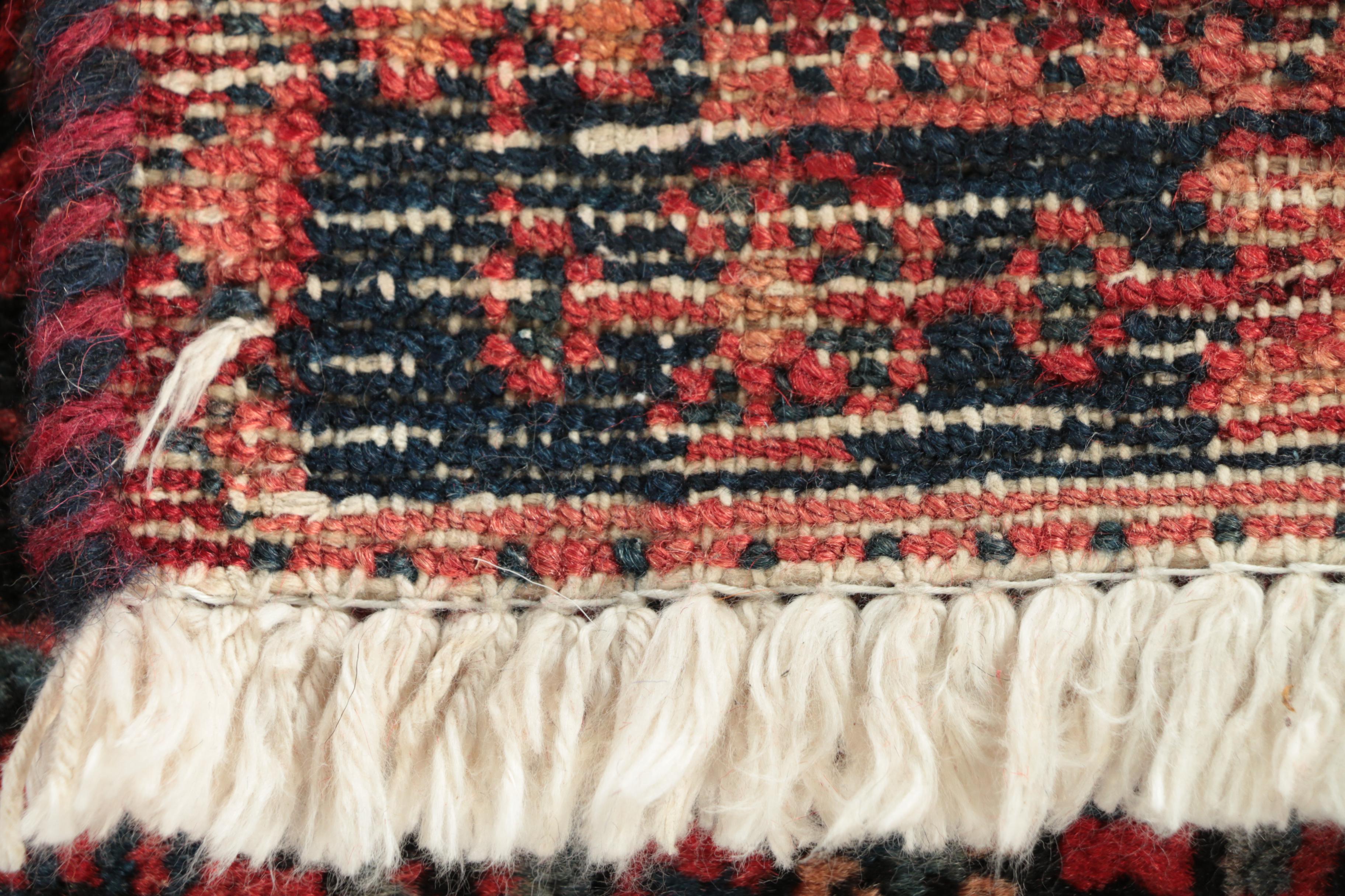 Hand-Knotted Inscribed Persian Nahavand Wool Long Rug