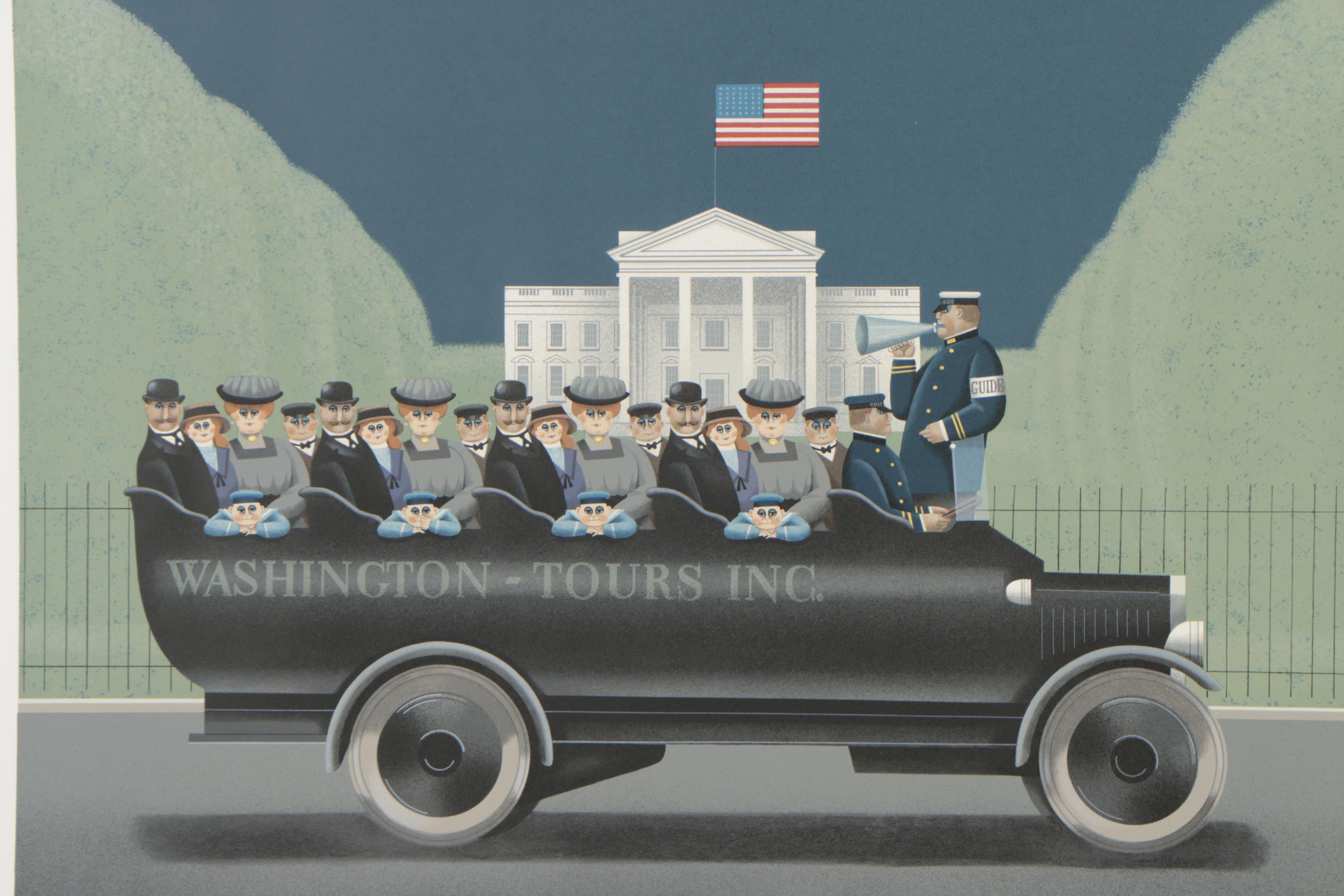 Jan Balet Lithograph "To the Left... The White House"