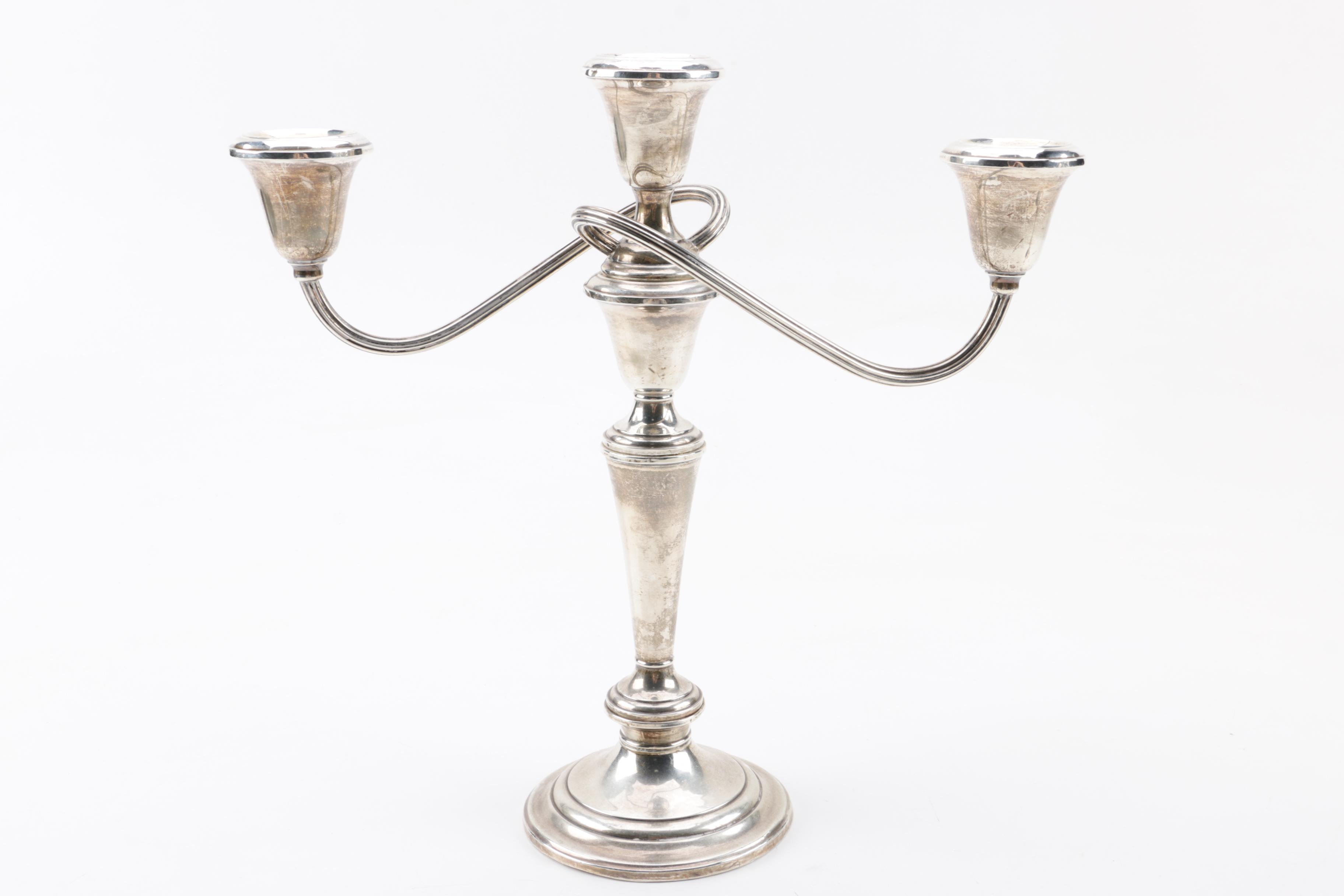 Gorham "Puritan" Weighted Sterling Silver Candelabra Pair