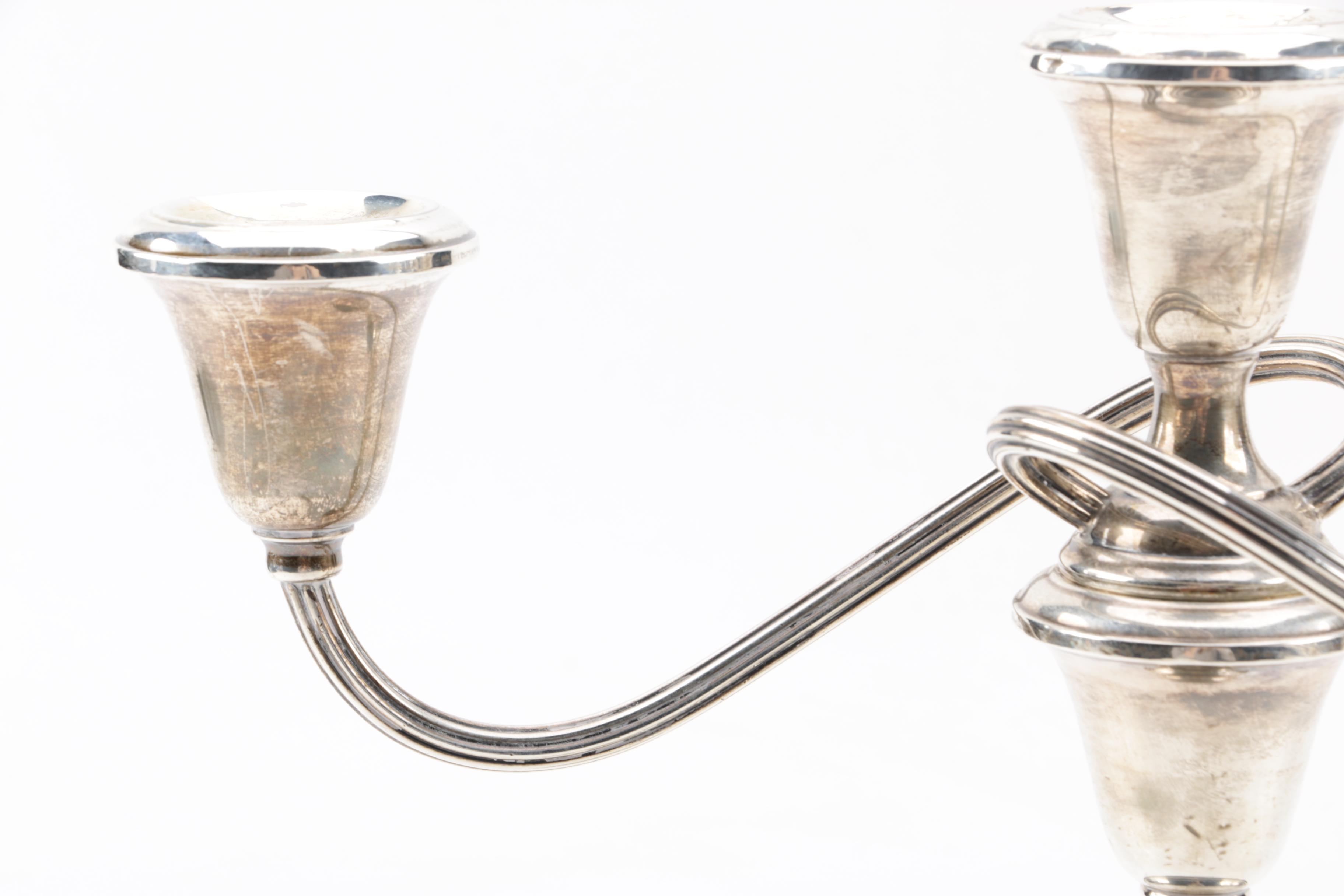 Gorham "Puritan" Weighted Sterling Silver Candelabra Pair