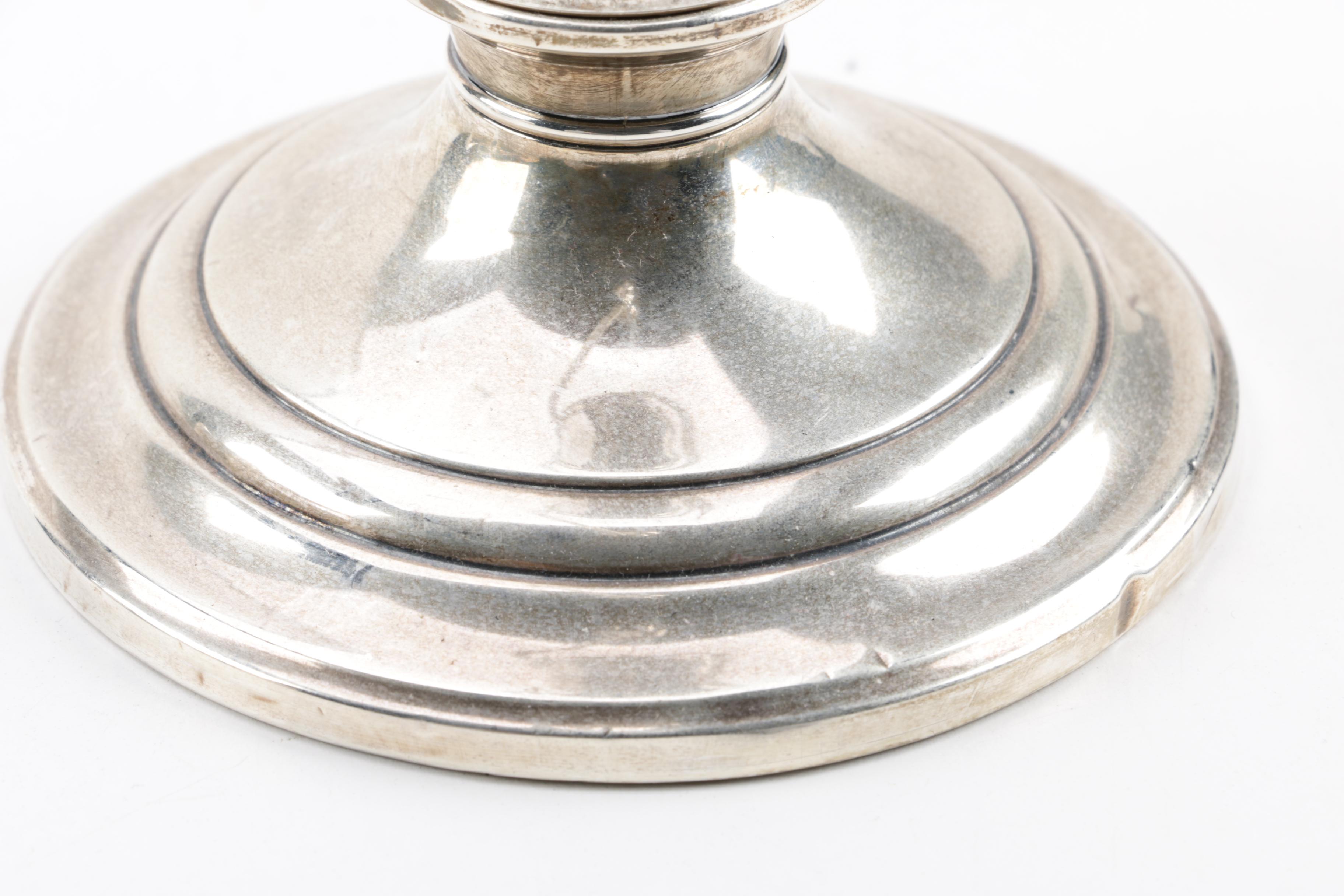 Gorham "Puritan" Weighted Sterling Silver Candelabra Pair