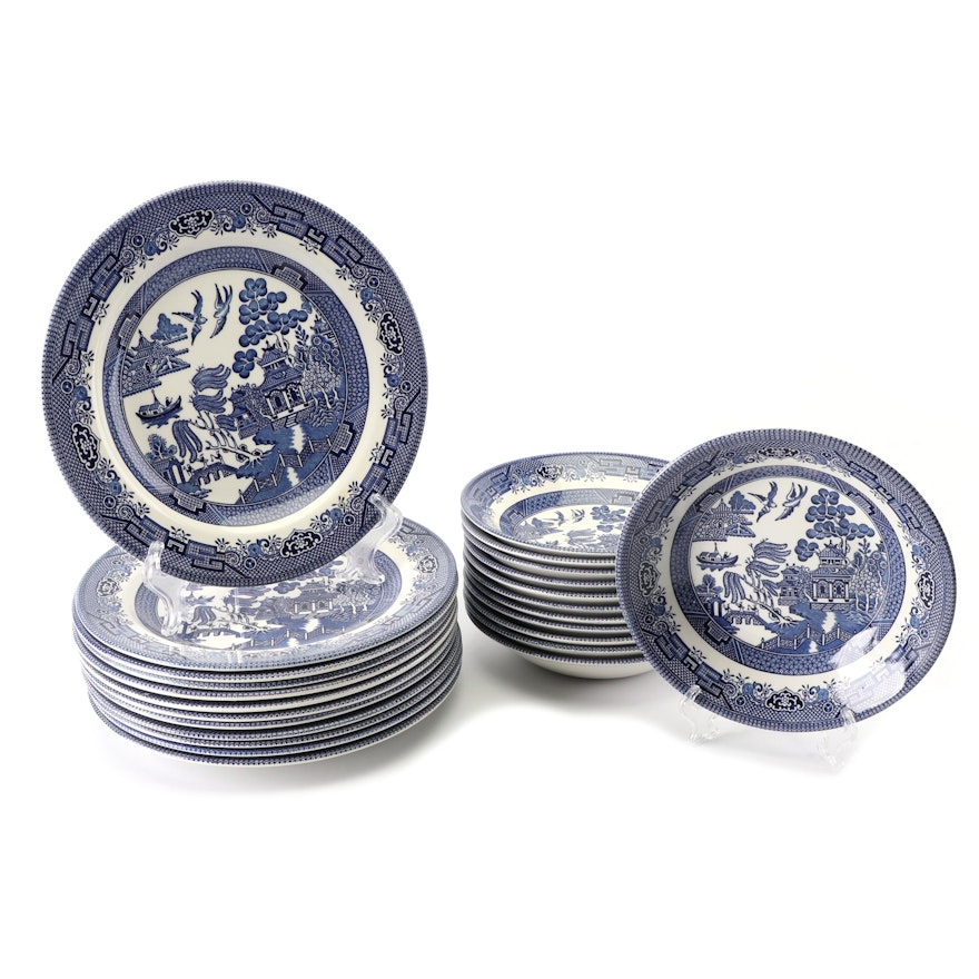 Churchill "Willow" Earthenware Bowls and Plates