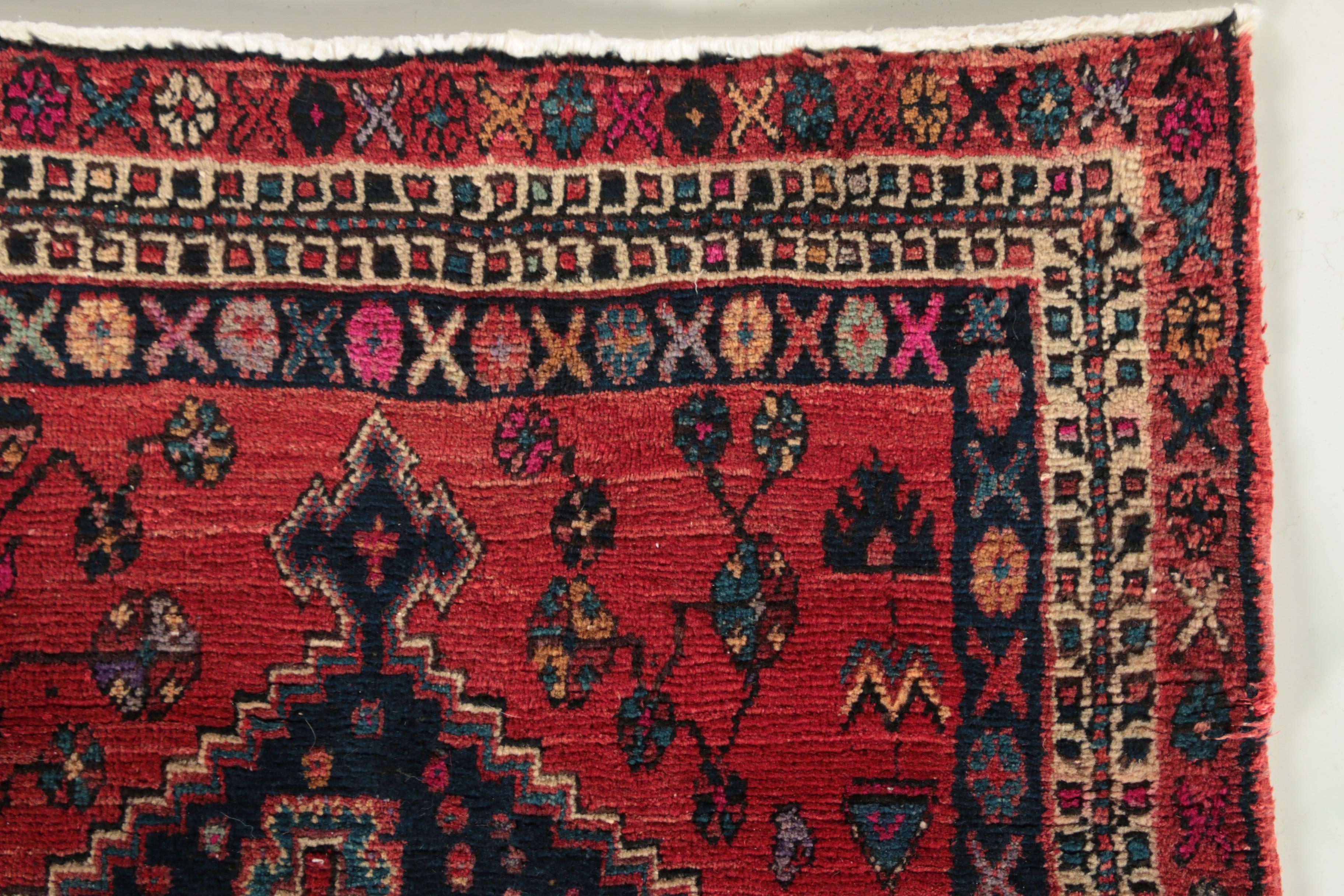 Hand-Knotted Persian Afshar Wool Rug