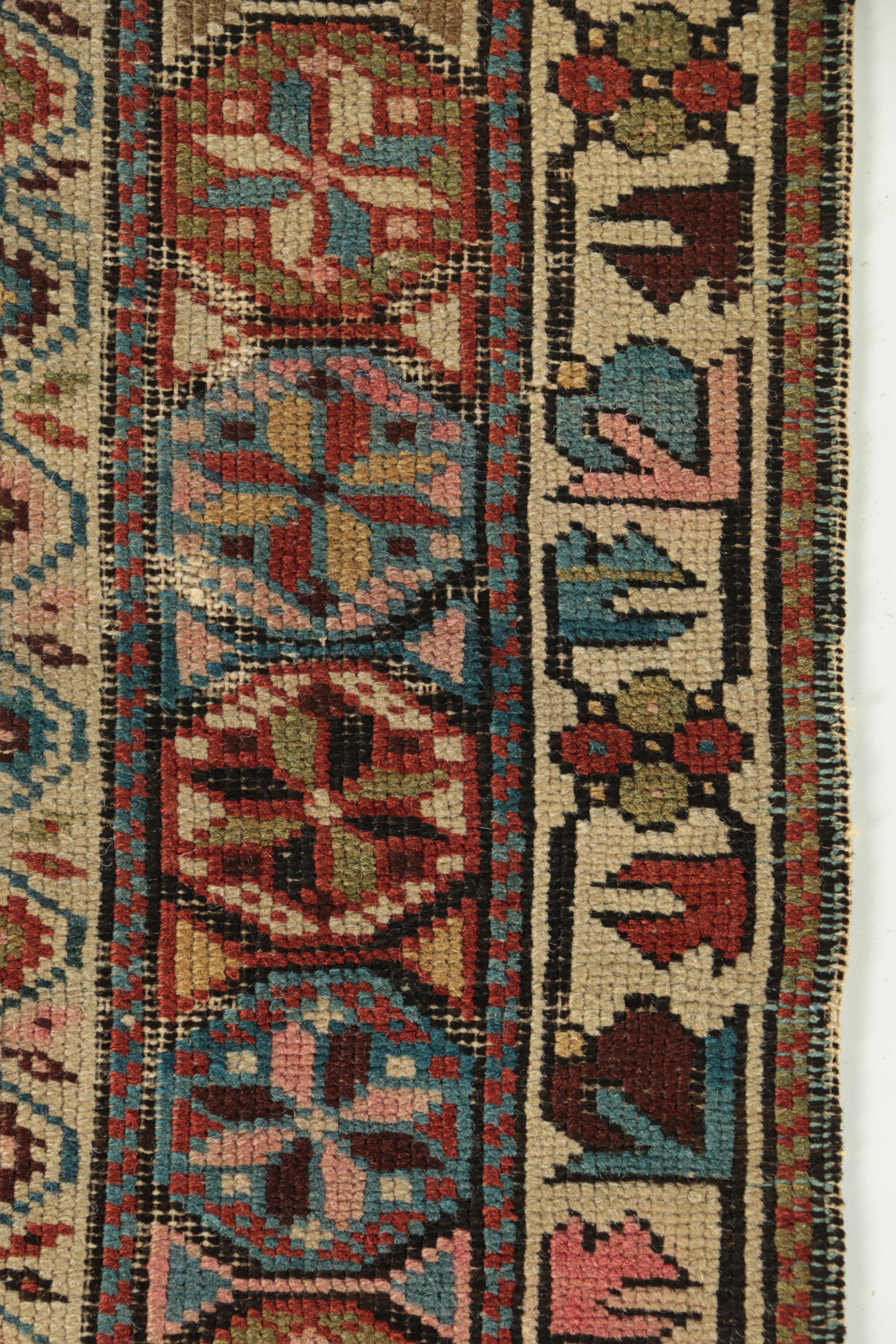 Semi-Antique Hand-Knotted Caucasian Daghestan Wool Rug
