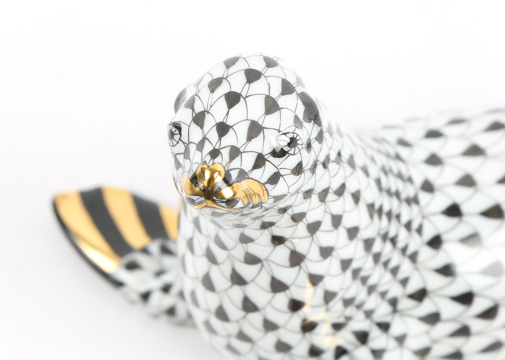 Herend Hungary Porcelain Seal Figurine