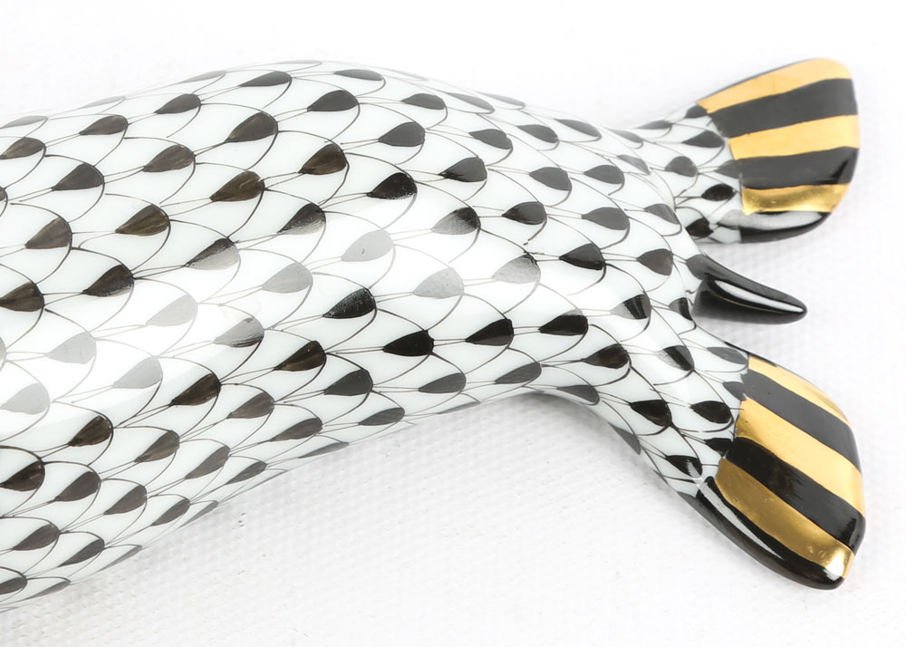 Herend Hungary Porcelain Seal Figurine