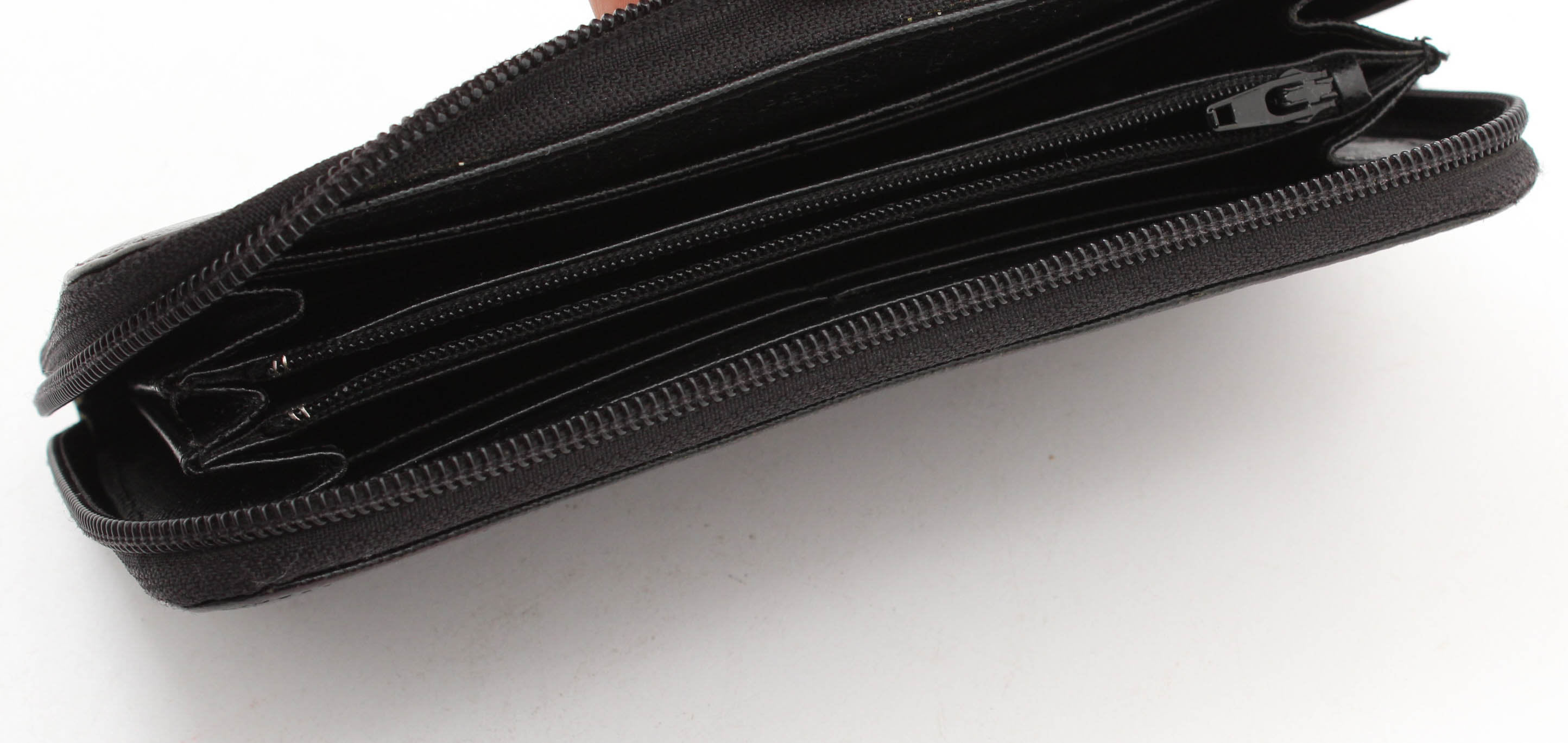 Prada Nero Saffiano Leather Zip-Around Wallet