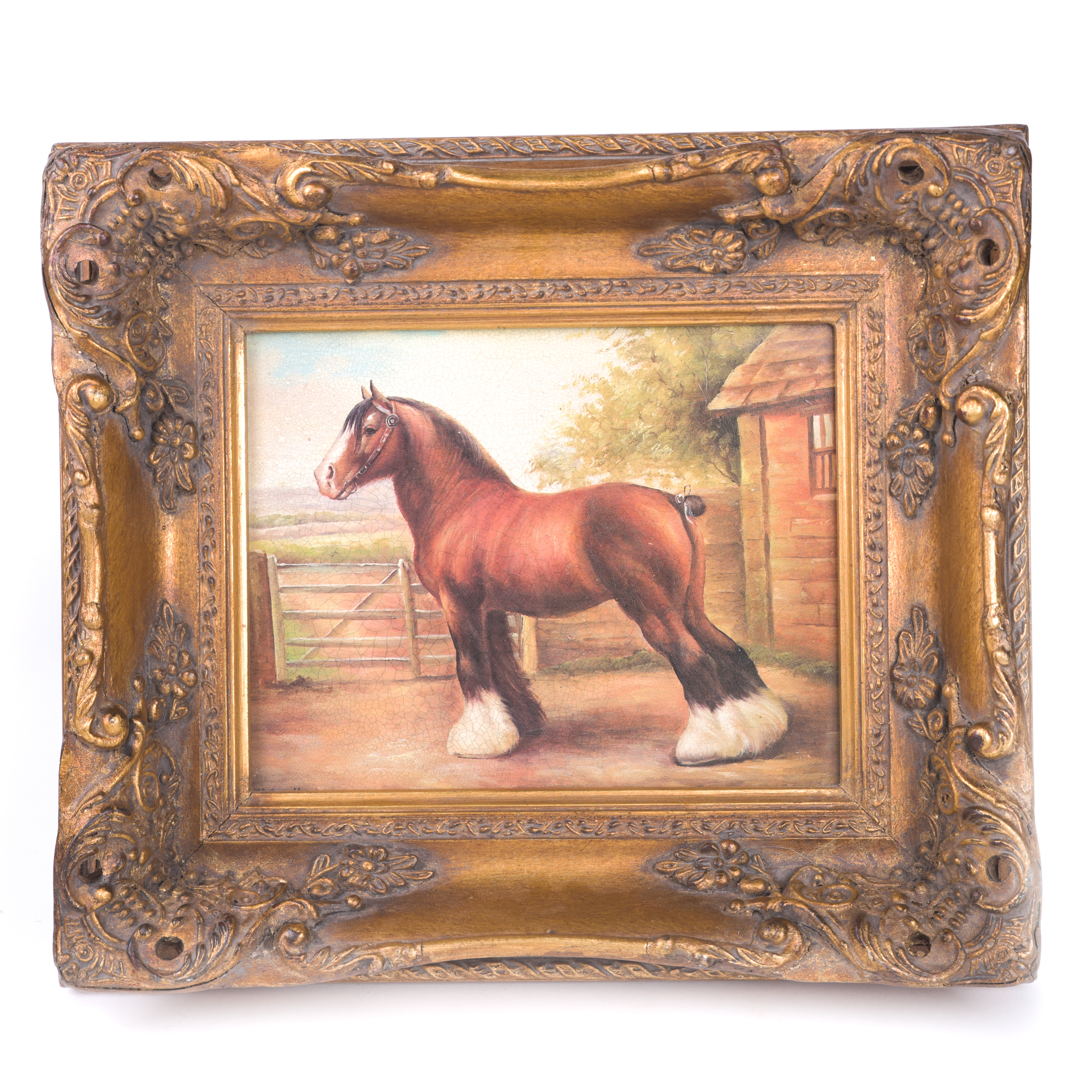 Oil Painting of a Brown Horse