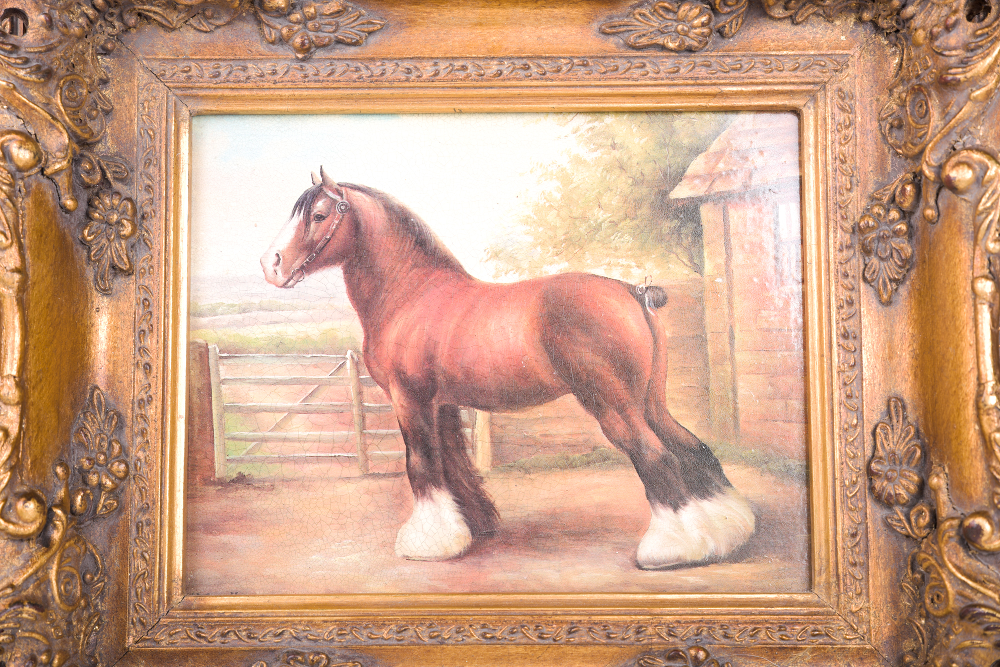 Oil Painting of a Brown Horse