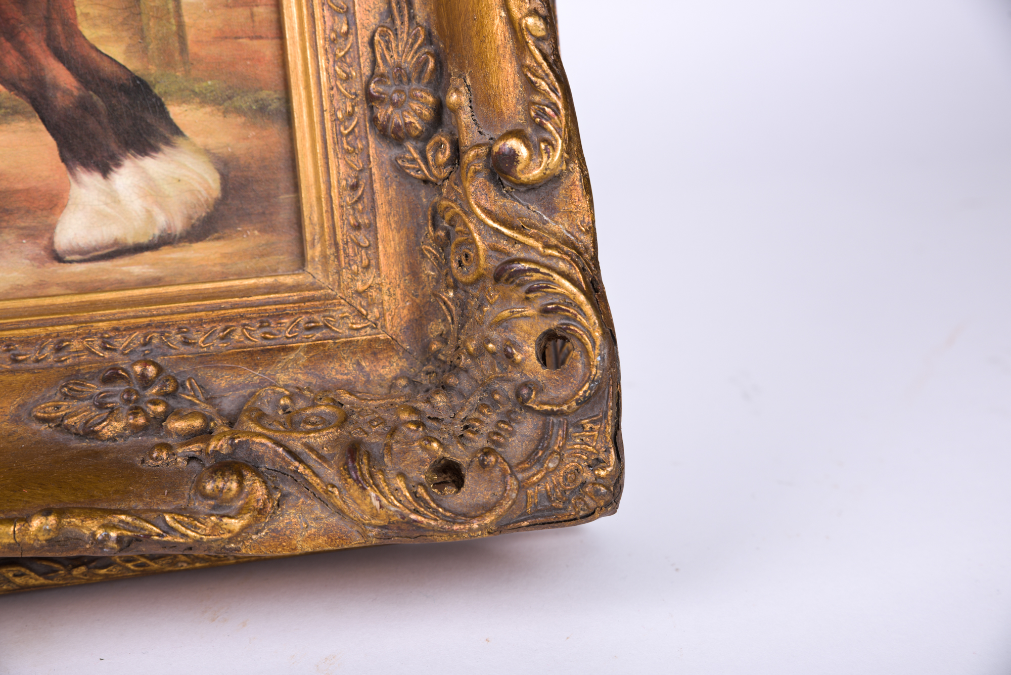 Oil Painting of a Brown Horse