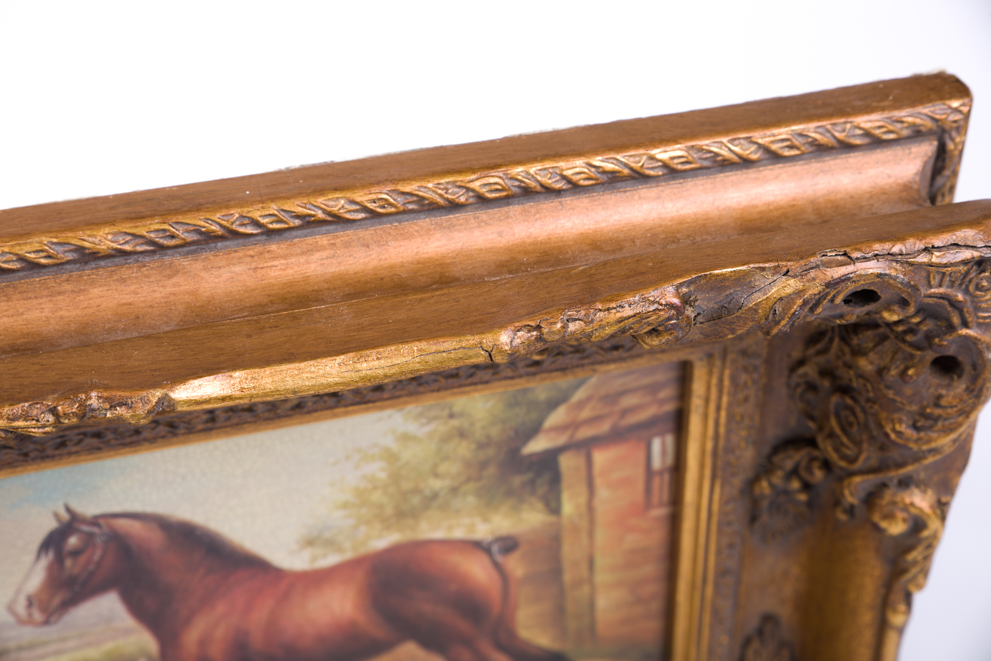 Oil Painting of a Brown Horse