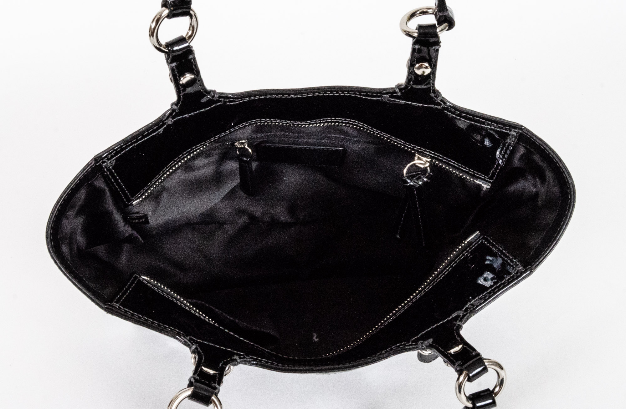 Coach Gallery Embossed Black Patent Leather Handbag