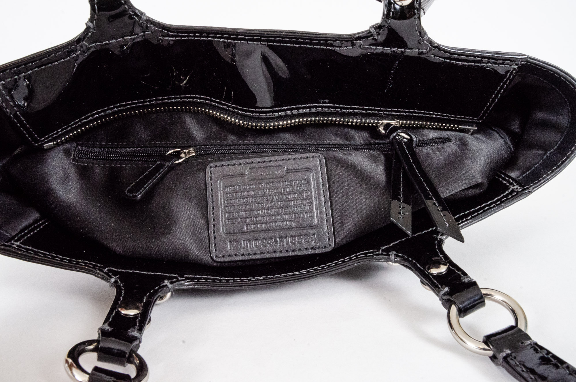 Coach Gallery Embossed Black Patent Leather Handbag