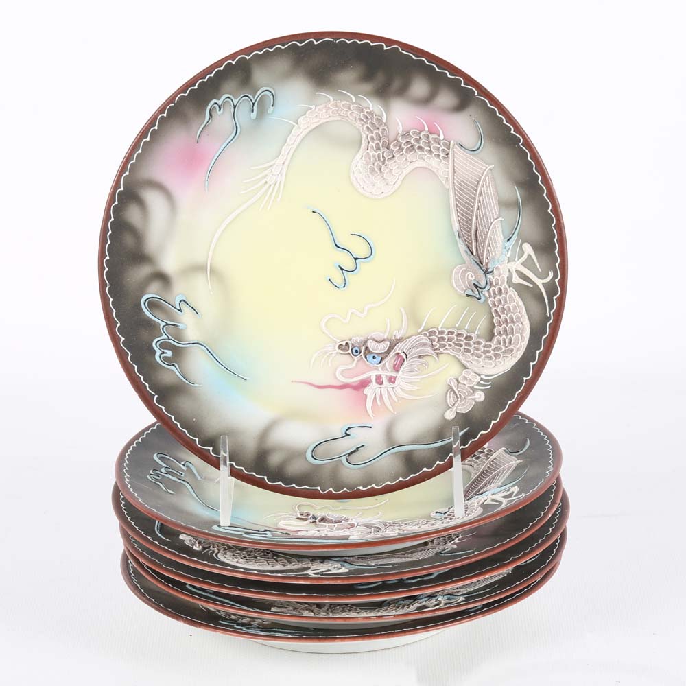 Vintage Japanese Moriage Dragonware Porcelain Tea Set