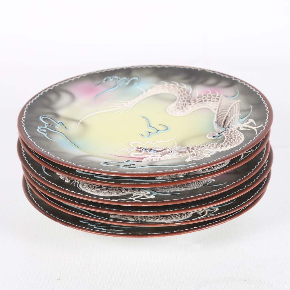 Vintage Japanese Moriage Dragonware Porcelain Tea Set