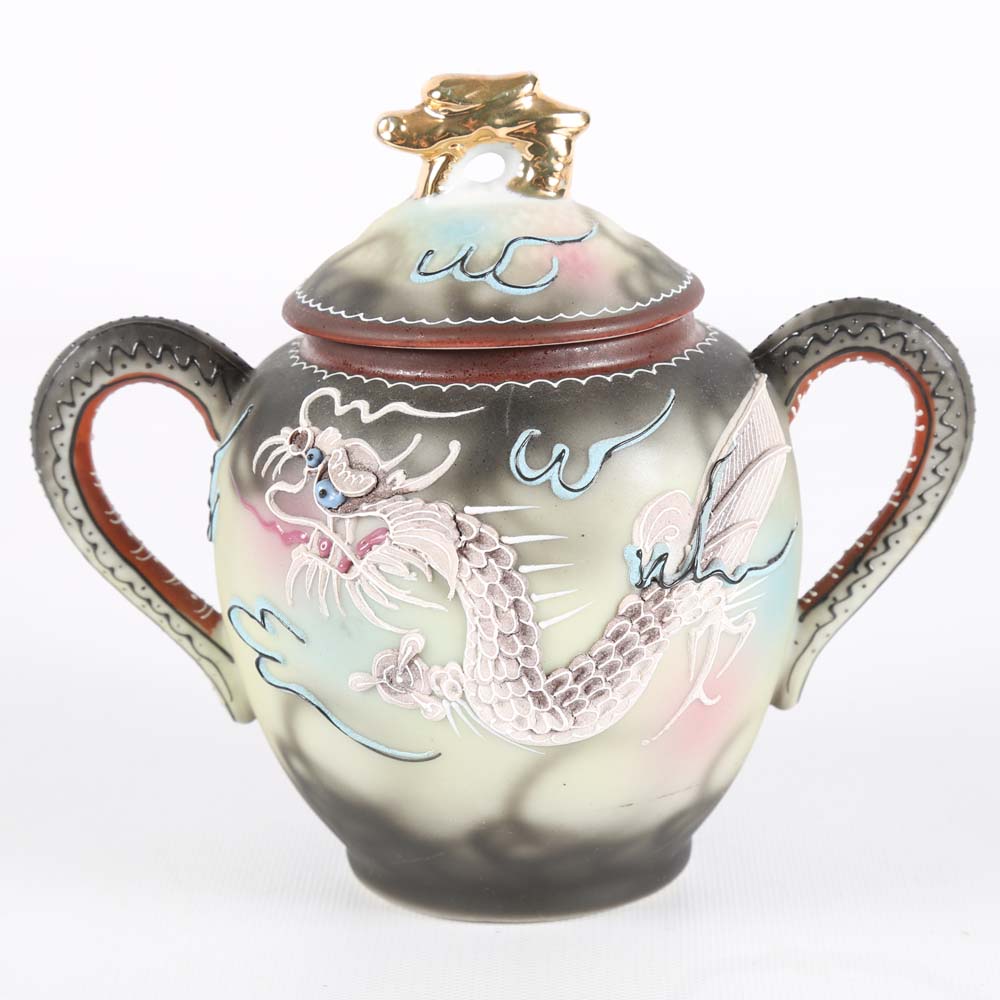 Vintage Japanese Moriage Dragonware Porcelain Tea Set