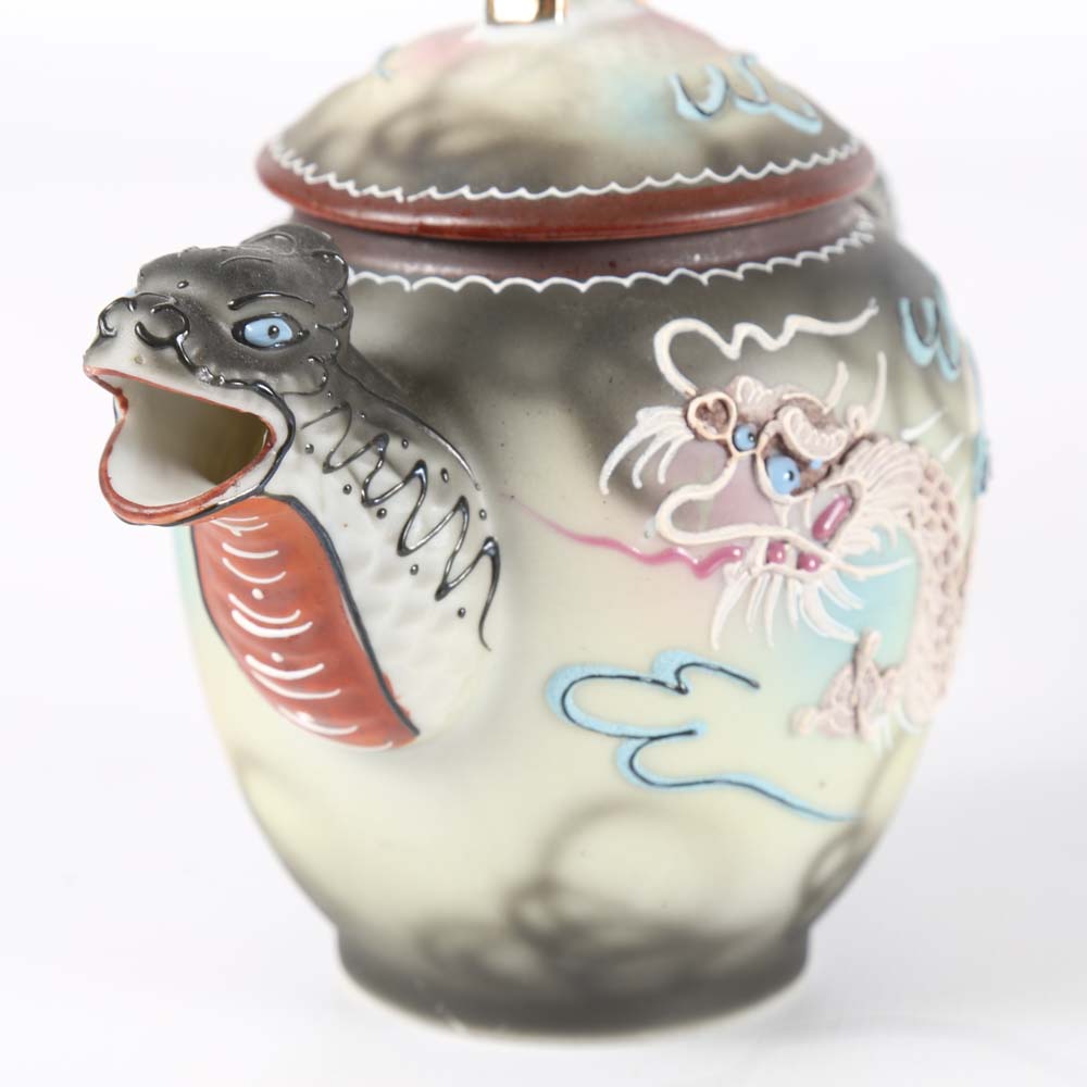 Vintage Japanese Moriage Dragonware Porcelain Tea Set