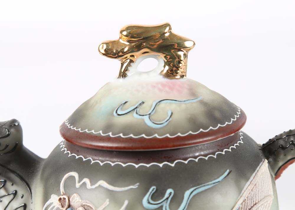 Vintage Japanese Moriage Dragonware Porcelain Tea Set