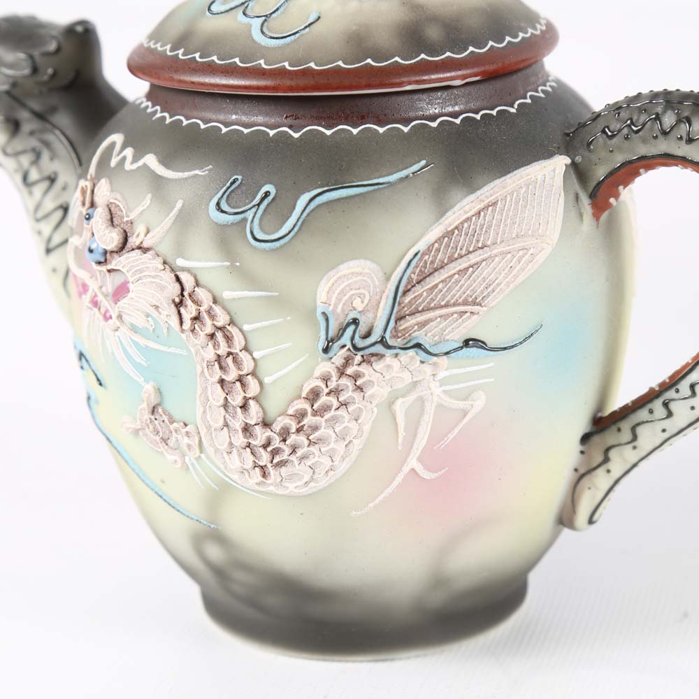 Vintage Japanese Moriage Dragonware Porcelain Tea Set