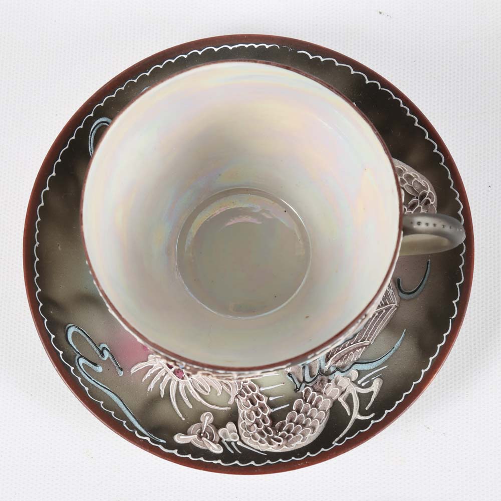 Vintage Japanese Moriage Dragonware Porcelain Tea Set