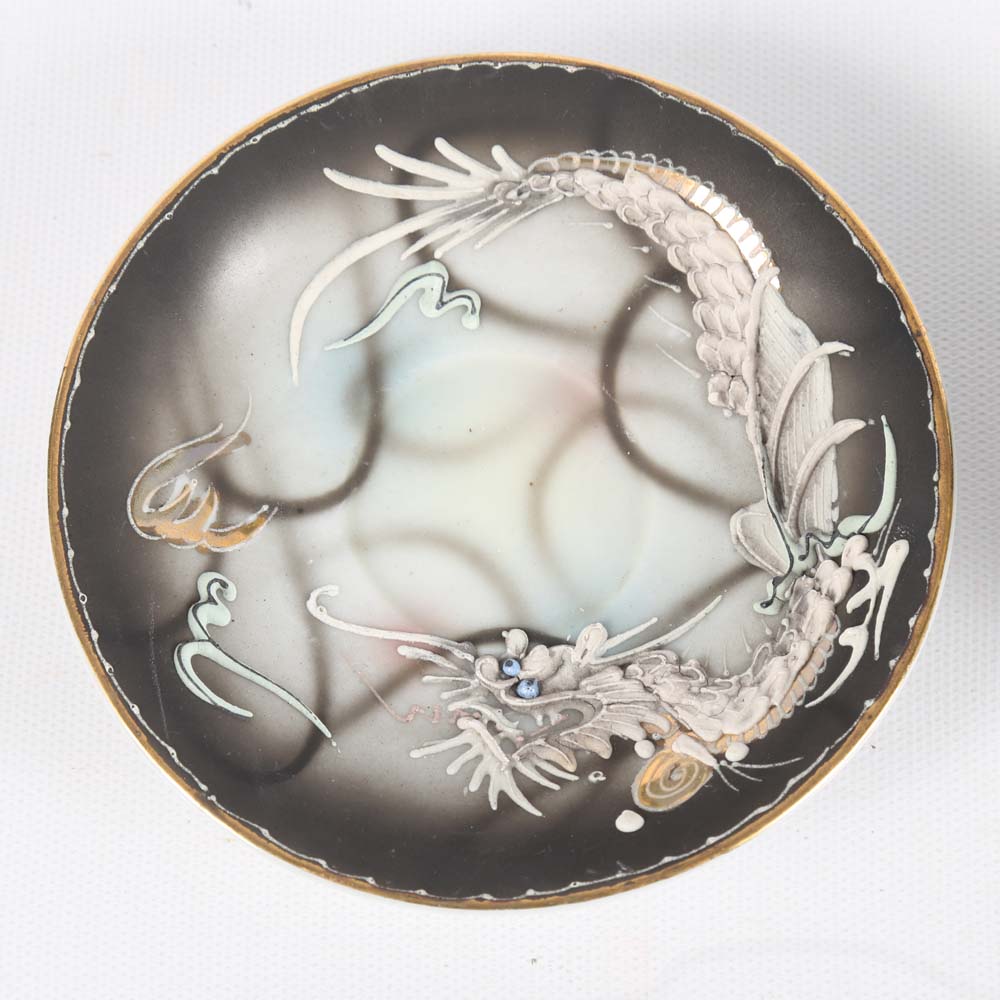 Vintage Japanese Moriage Dragonware Porcelain Tea Set