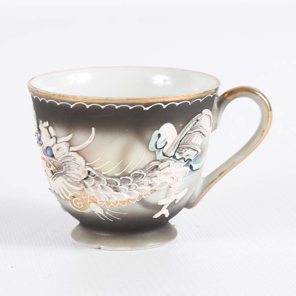 Vintage Japanese Moriage Dragonware Porcelain Tea Set