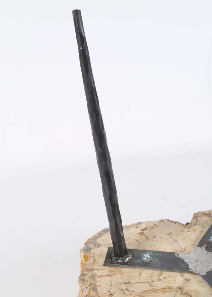 Contemporary Petrified Wood Tripod Stool