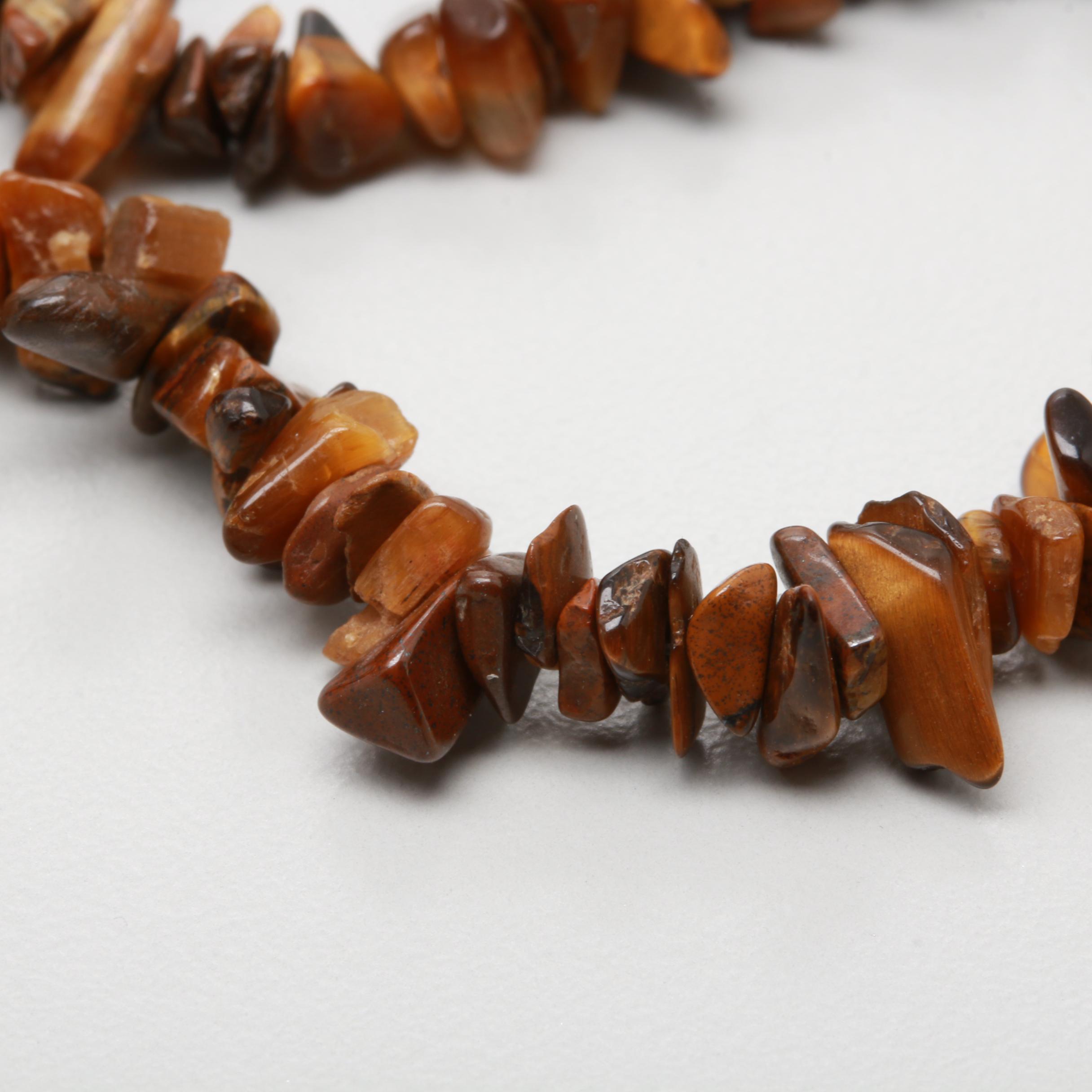 10K Yellow Gold Tiger's Eye Necklace