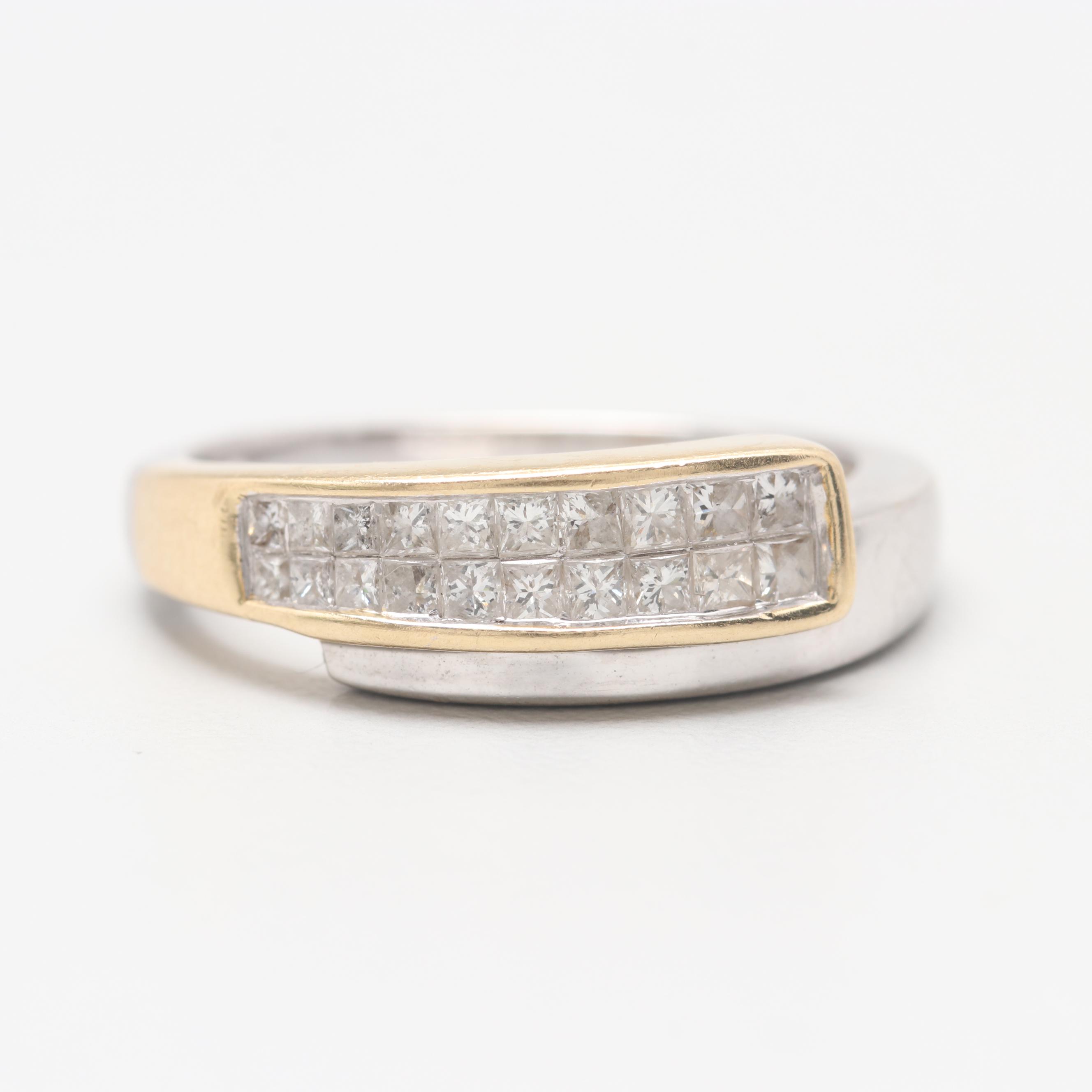 14K White and Yellow Gold Diamond Ring
