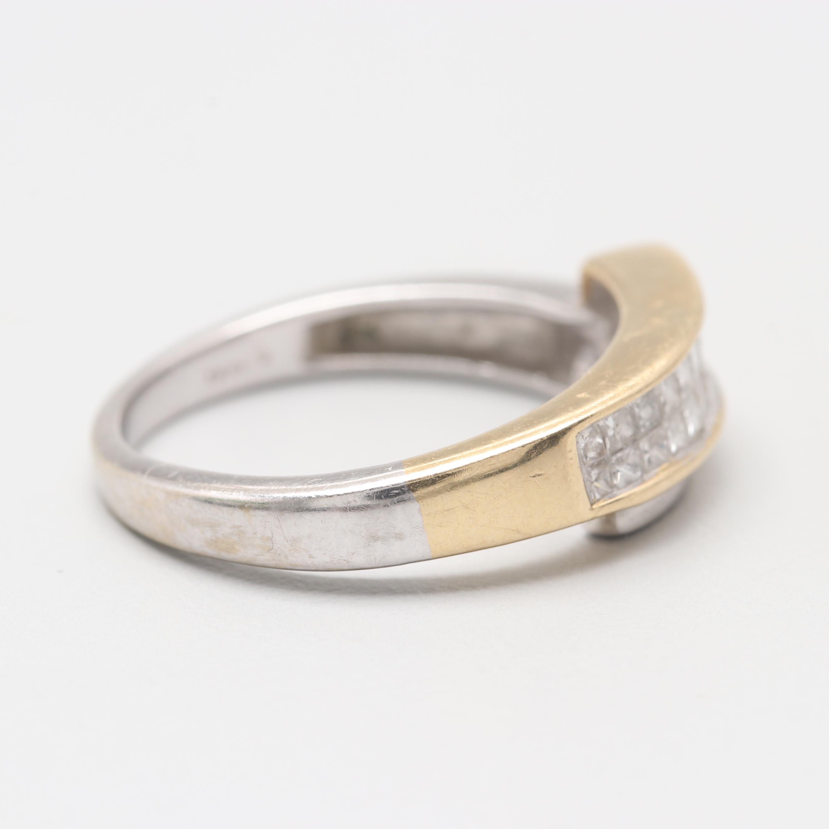 14K White and Yellow Gold Diamond Ring