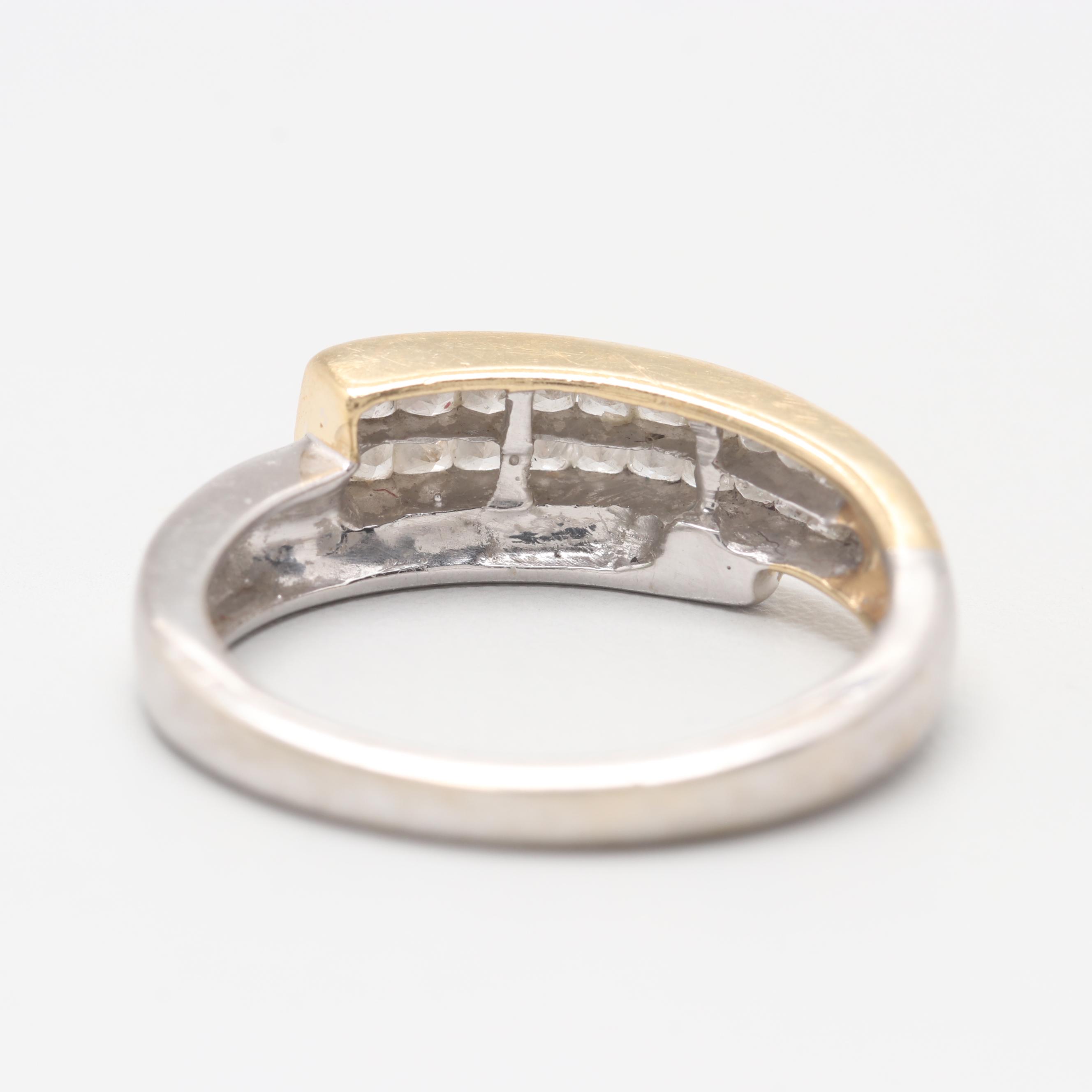 14K White and Yellow Gold Diamond Ring