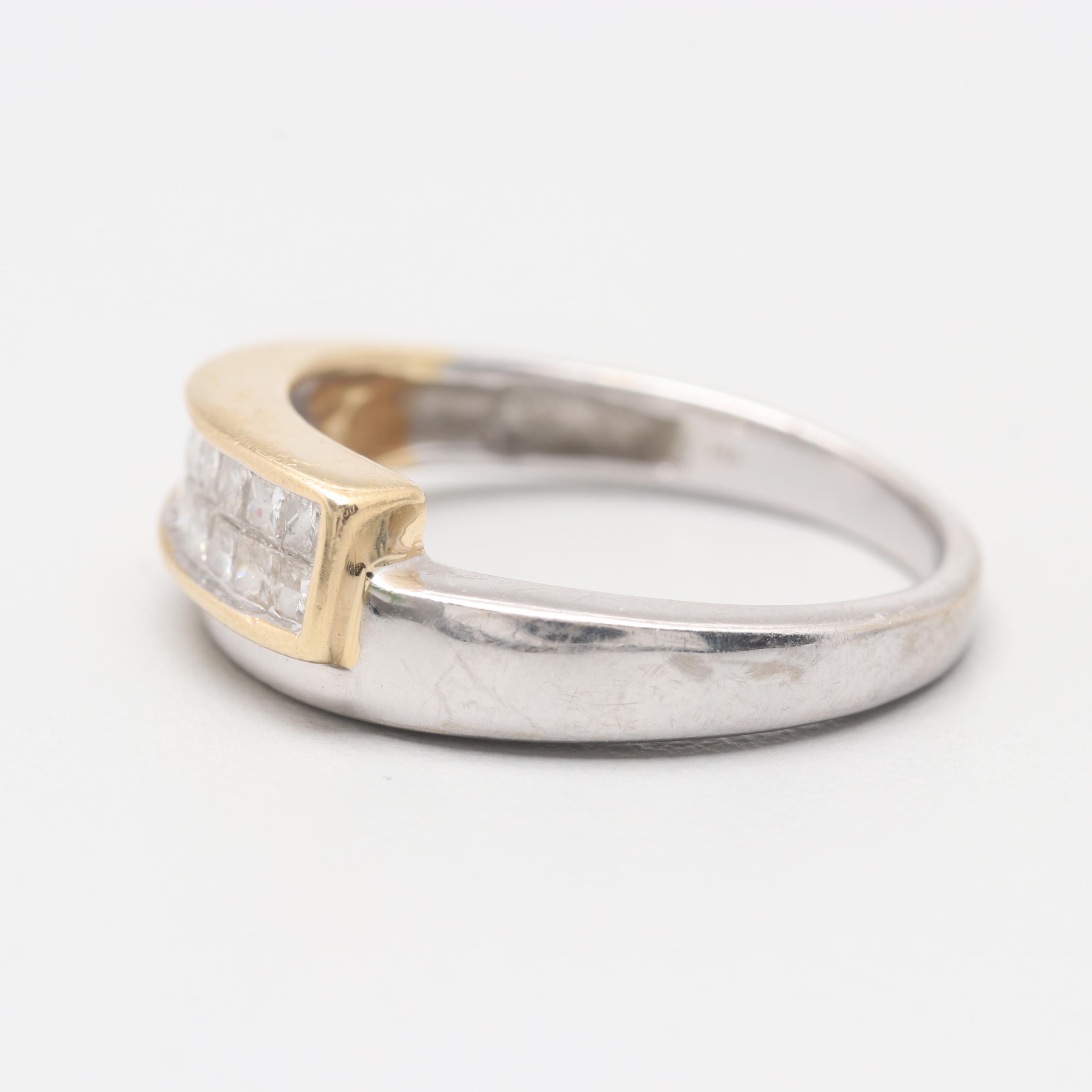 14K White and Yellow Gold Diamond Ring