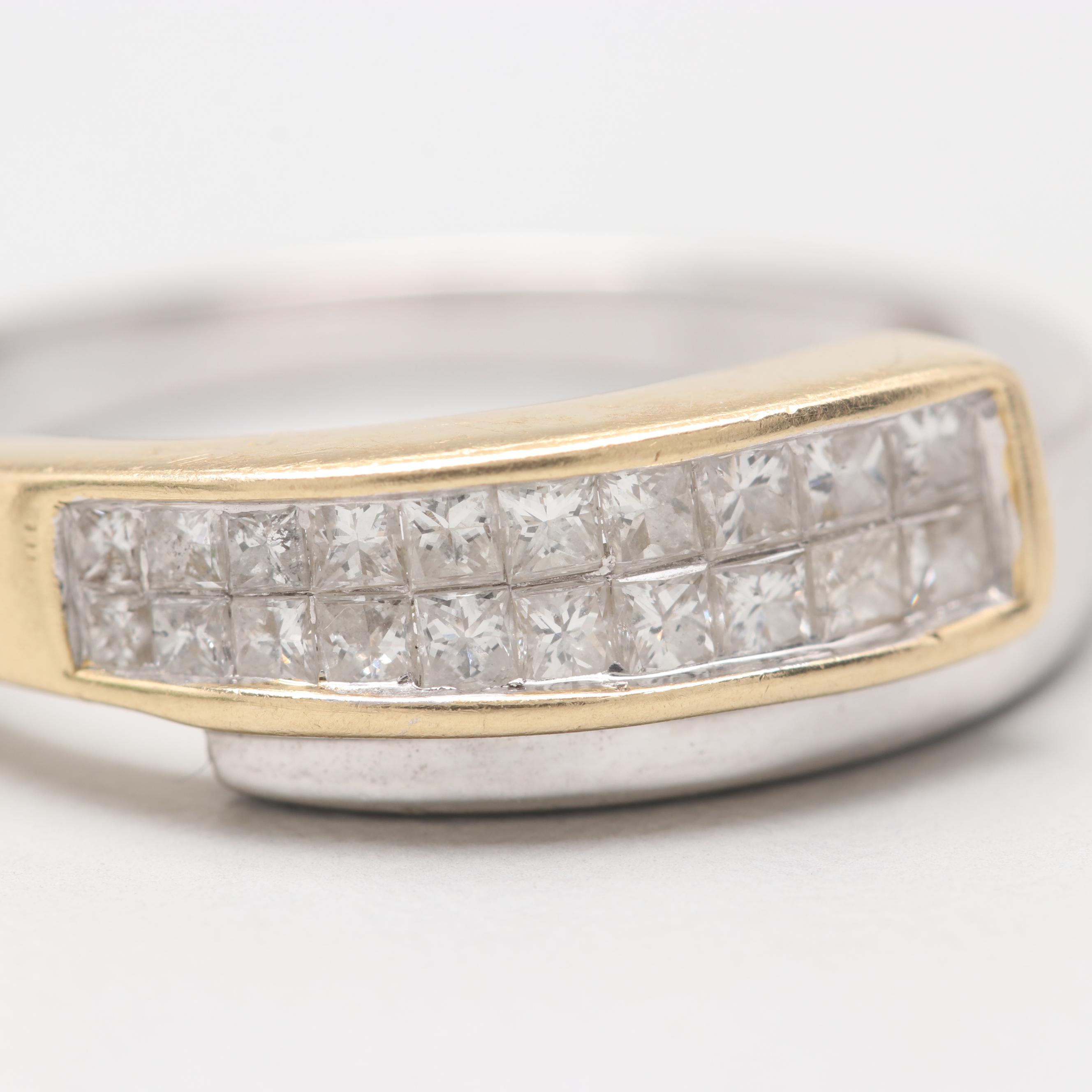 14K White and Yellow Gold Diamond Ring