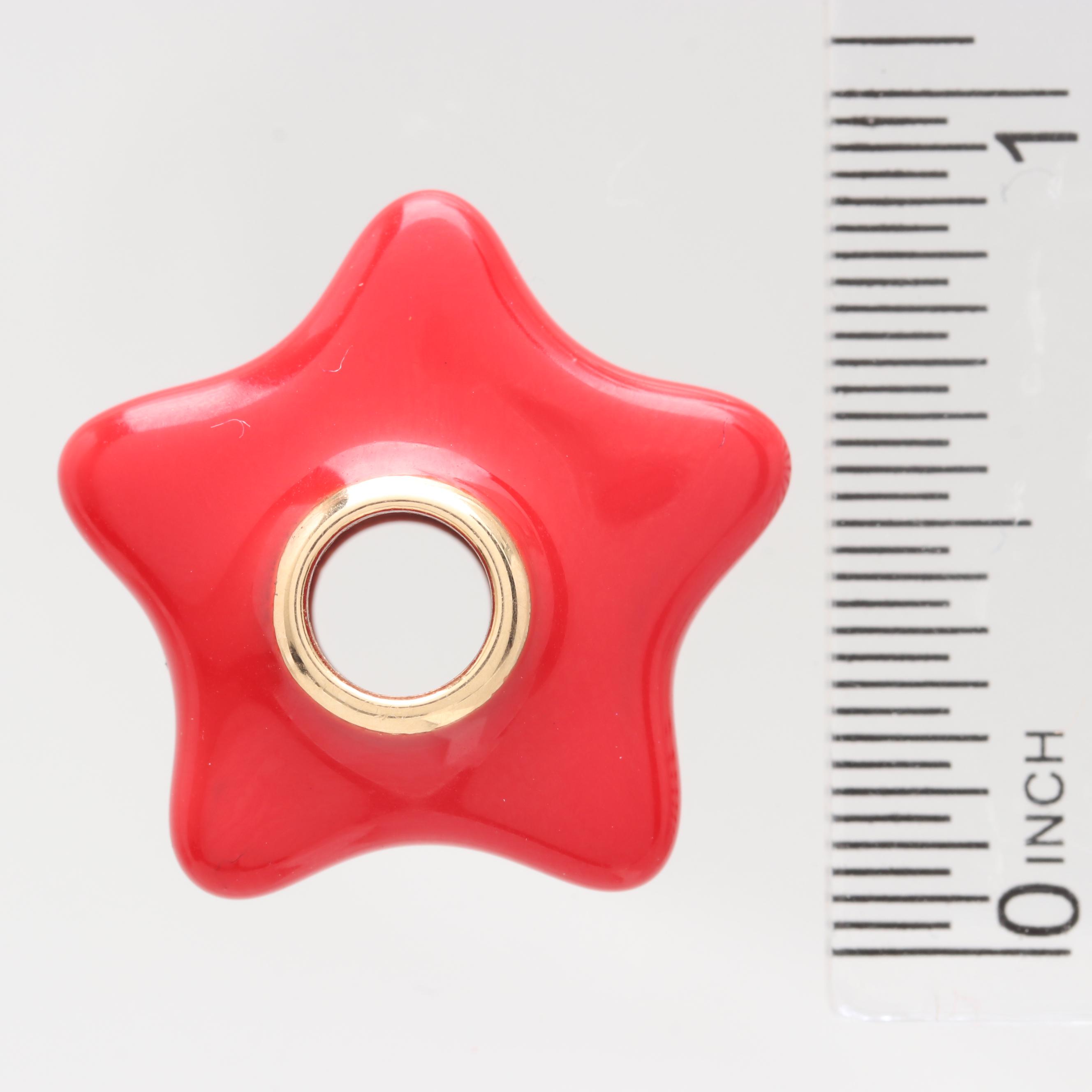 10K Yellow Gold Enamel Star Pendant