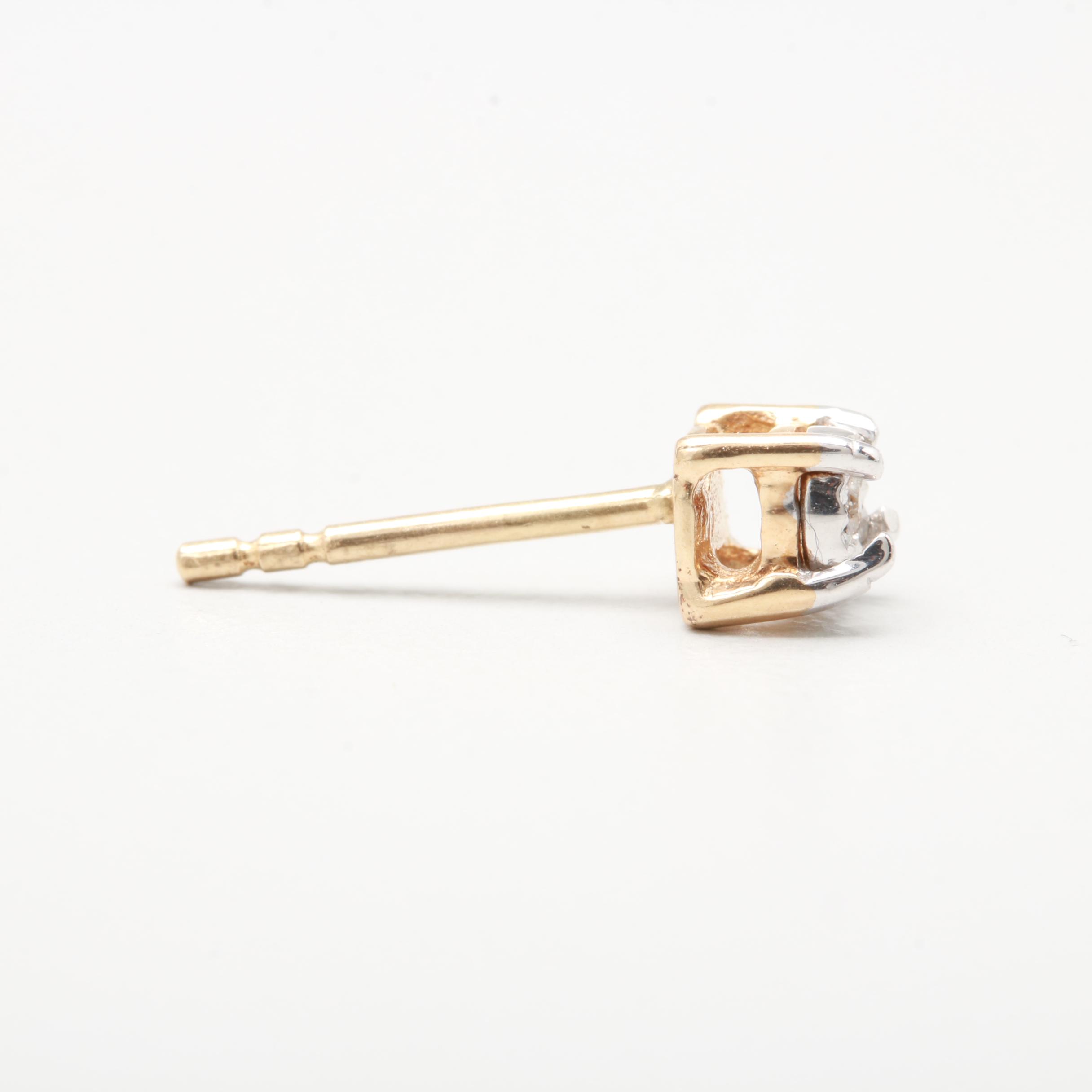 10K Yellow Gold Diamond Stud Earrings