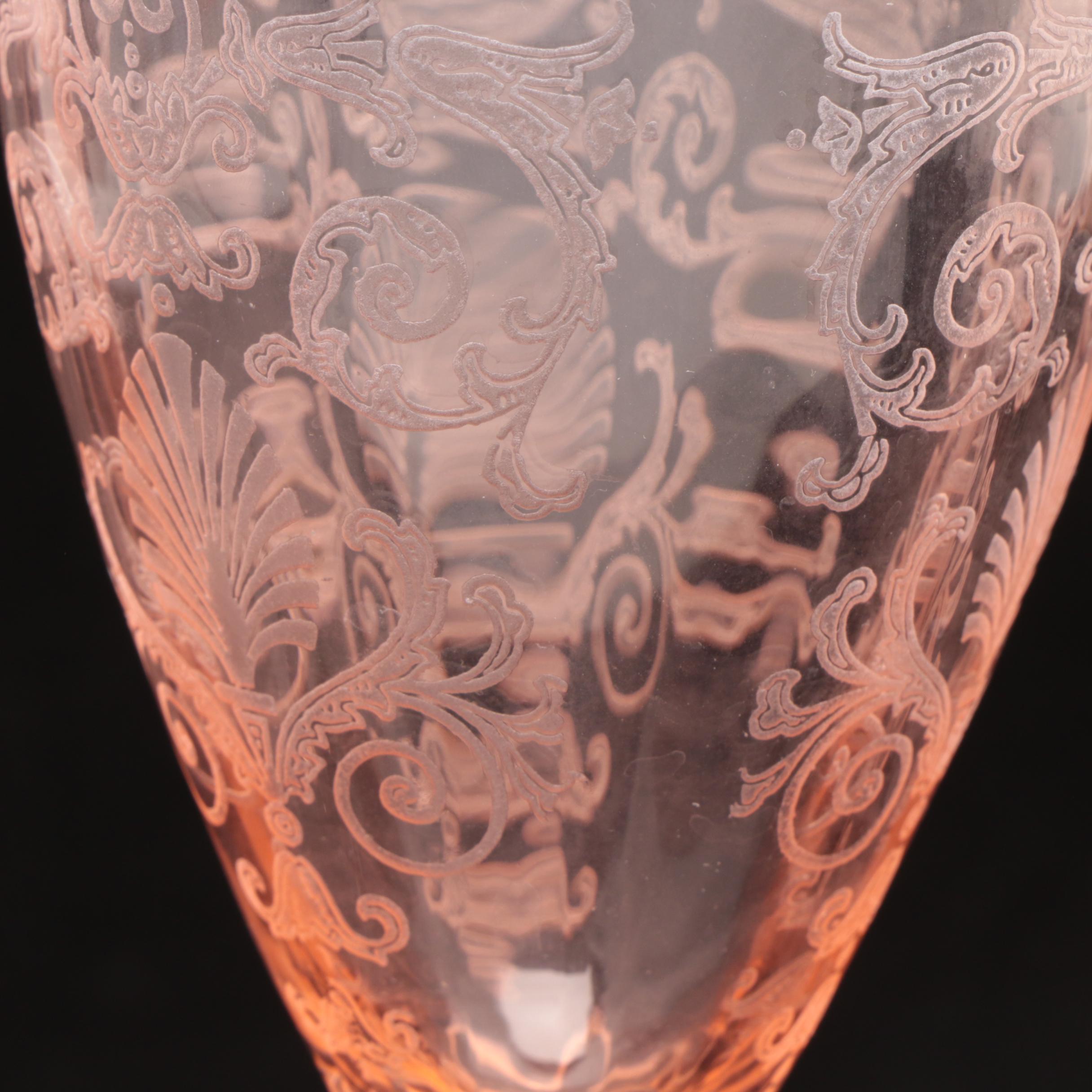 Fostoria "Versailles Pink" Depression Glass and Assorted Stemware