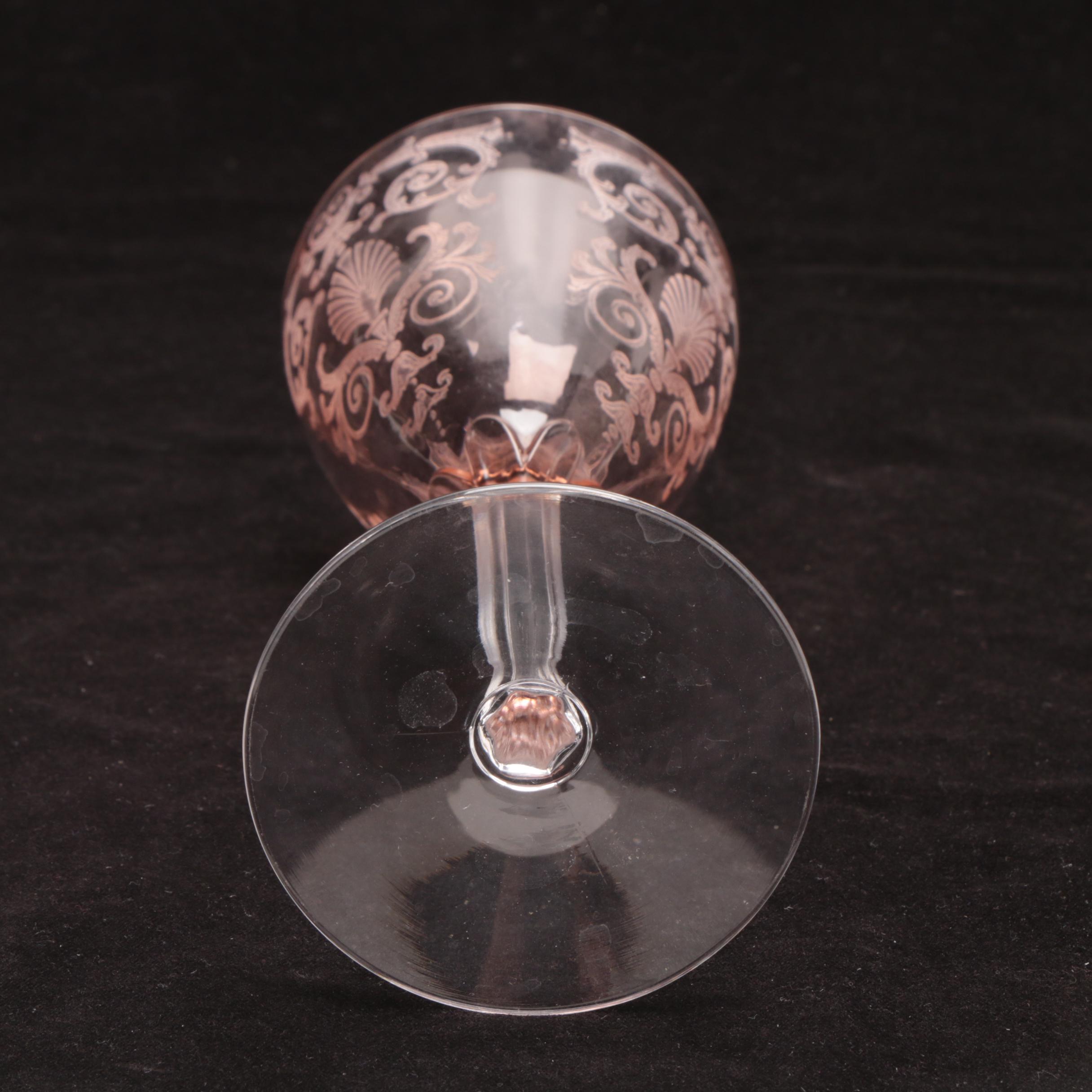 Fostoria "Versailles Pink" Depression Glass and Assorted Stemware