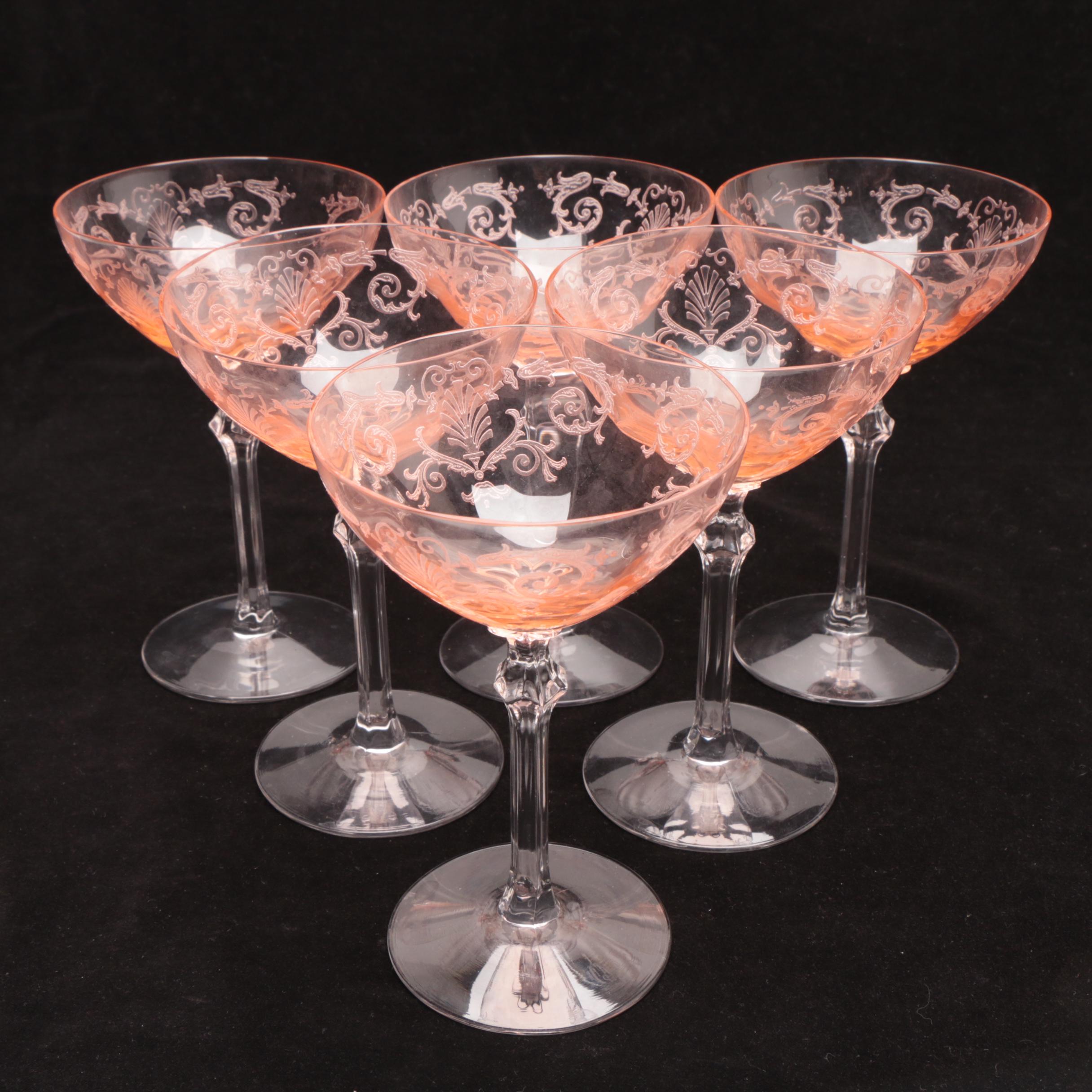 Fostoria "Versailles Pink" Depression Glass and Assorted Stemware
