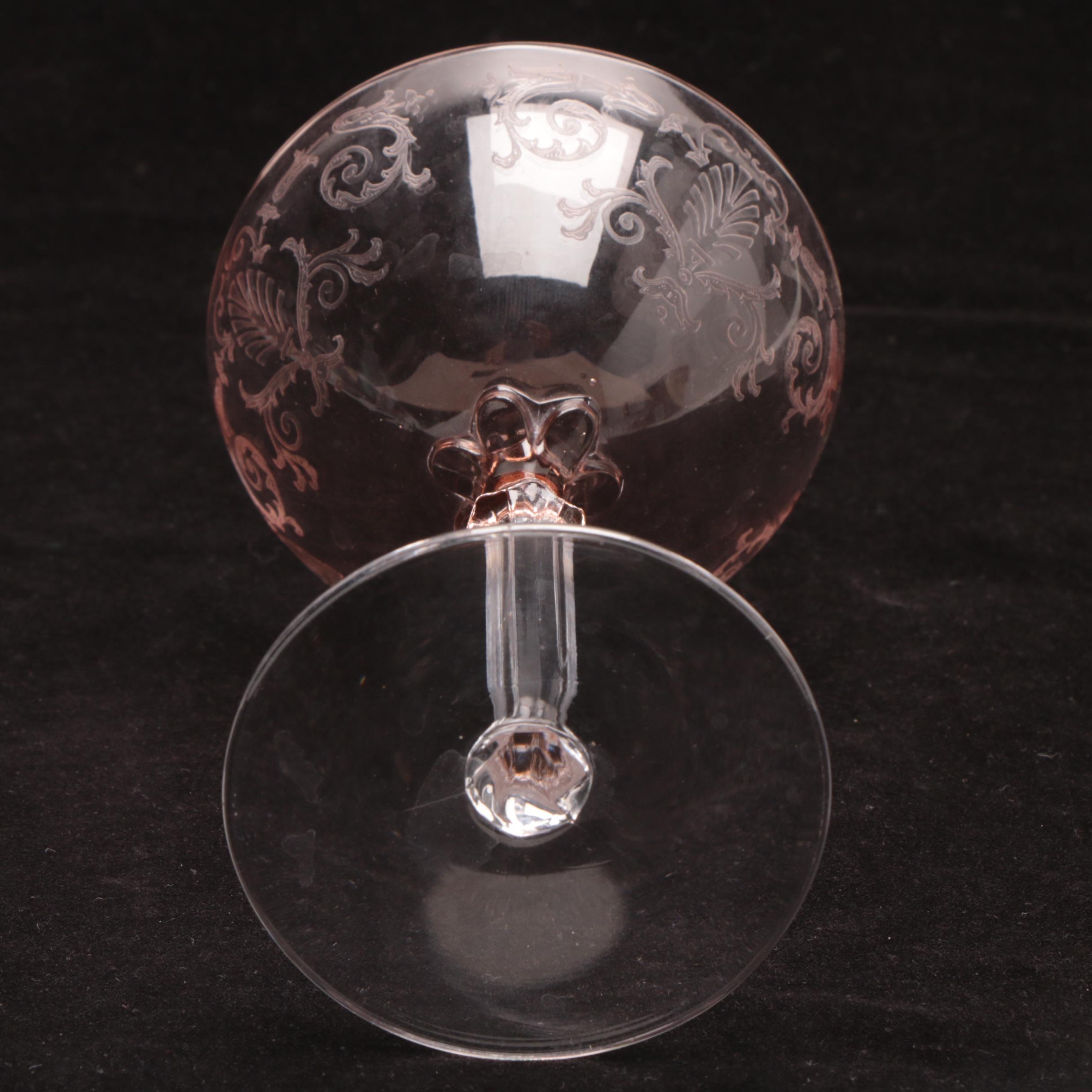 Fostoria "Versailles Pink" Depression Glass and Assorted Stemware