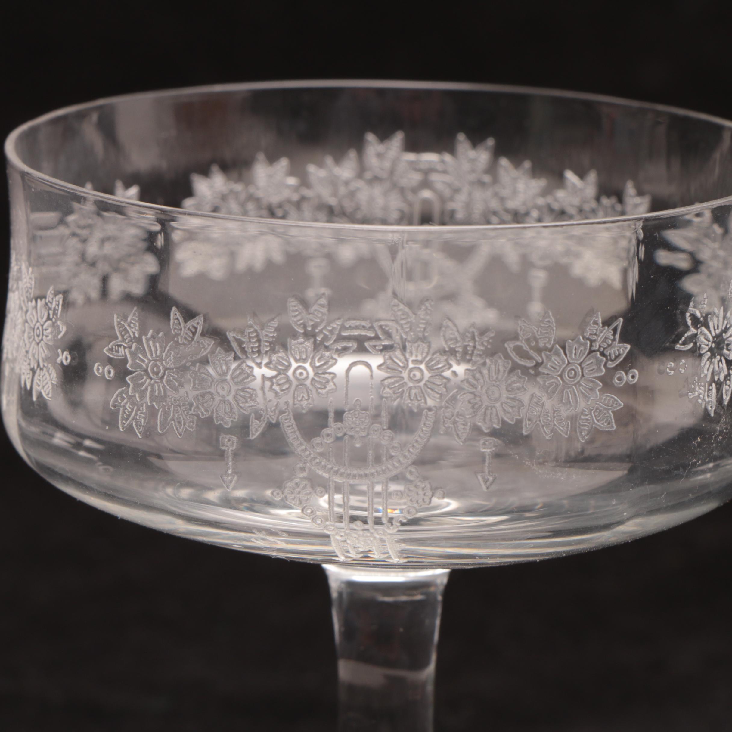 Fostoria "Versailles Pink" Depression Glass and Assorted Stemware